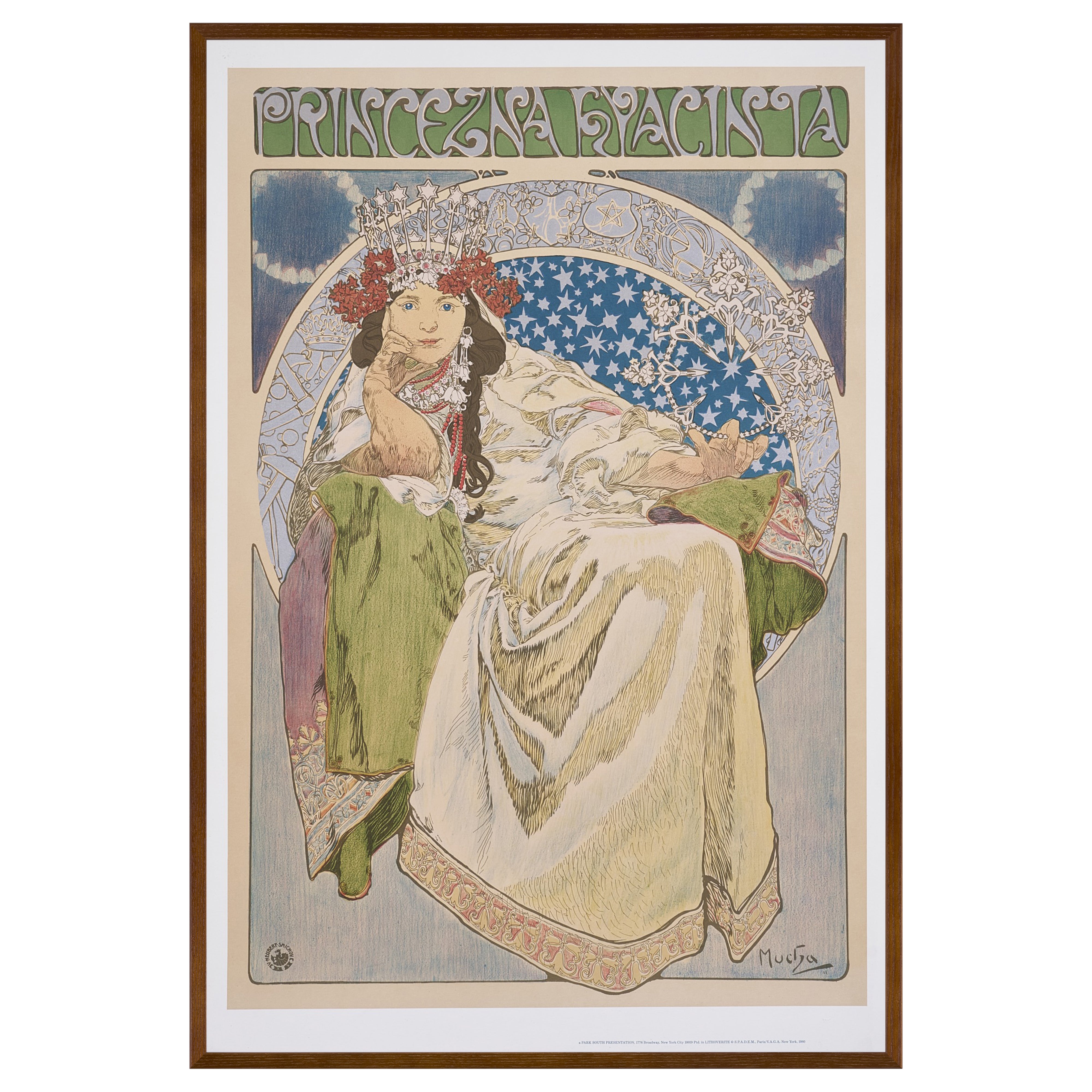 【限定10枚】PRINCEZNA HYACINTA 1911 - SPADEM Paris, VAGA New York 1980 / アルフォンス・ミュシャ