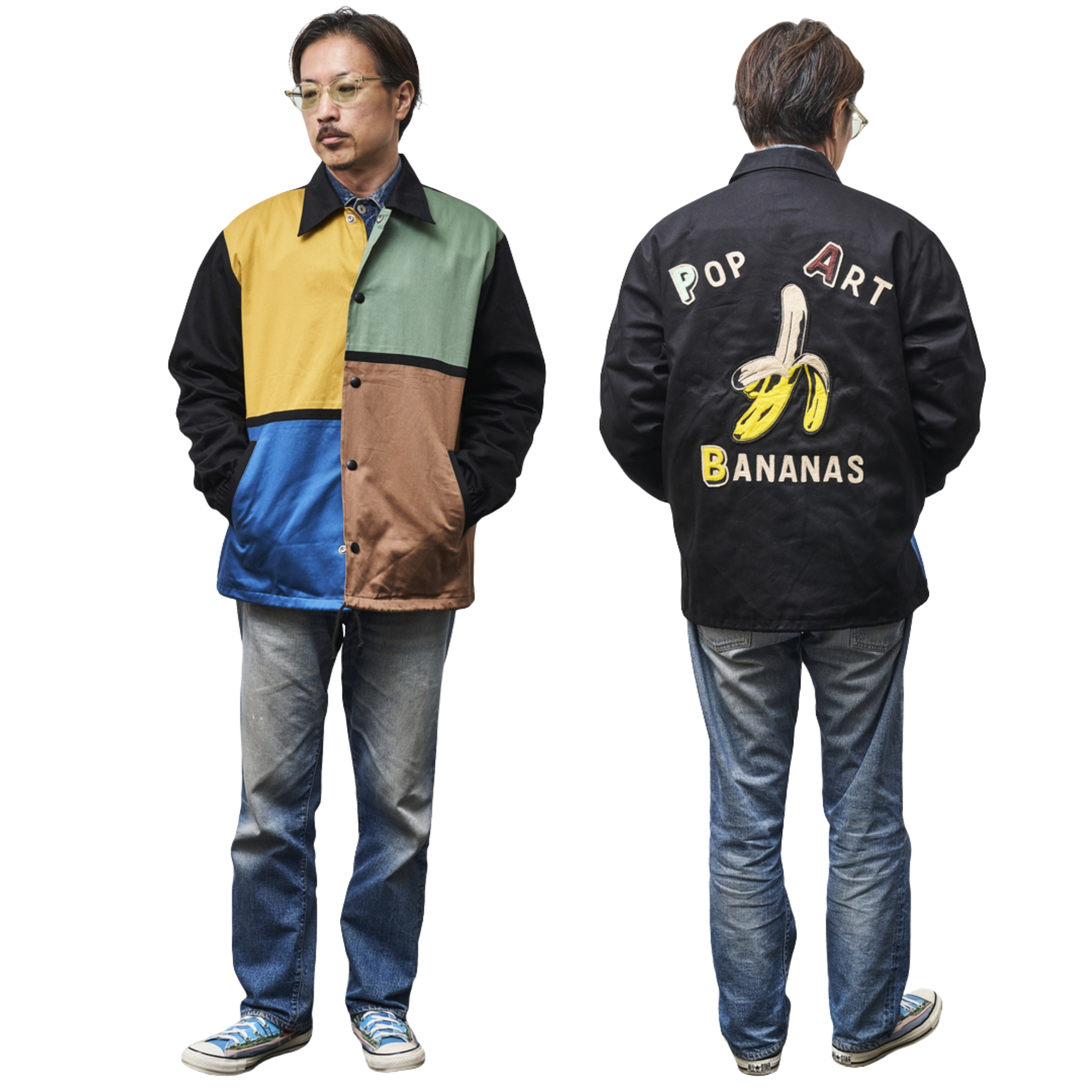 【限定20着】NORTH NO NAME × POP ART BANANAS カスタム モンドリアン コーチジャケット