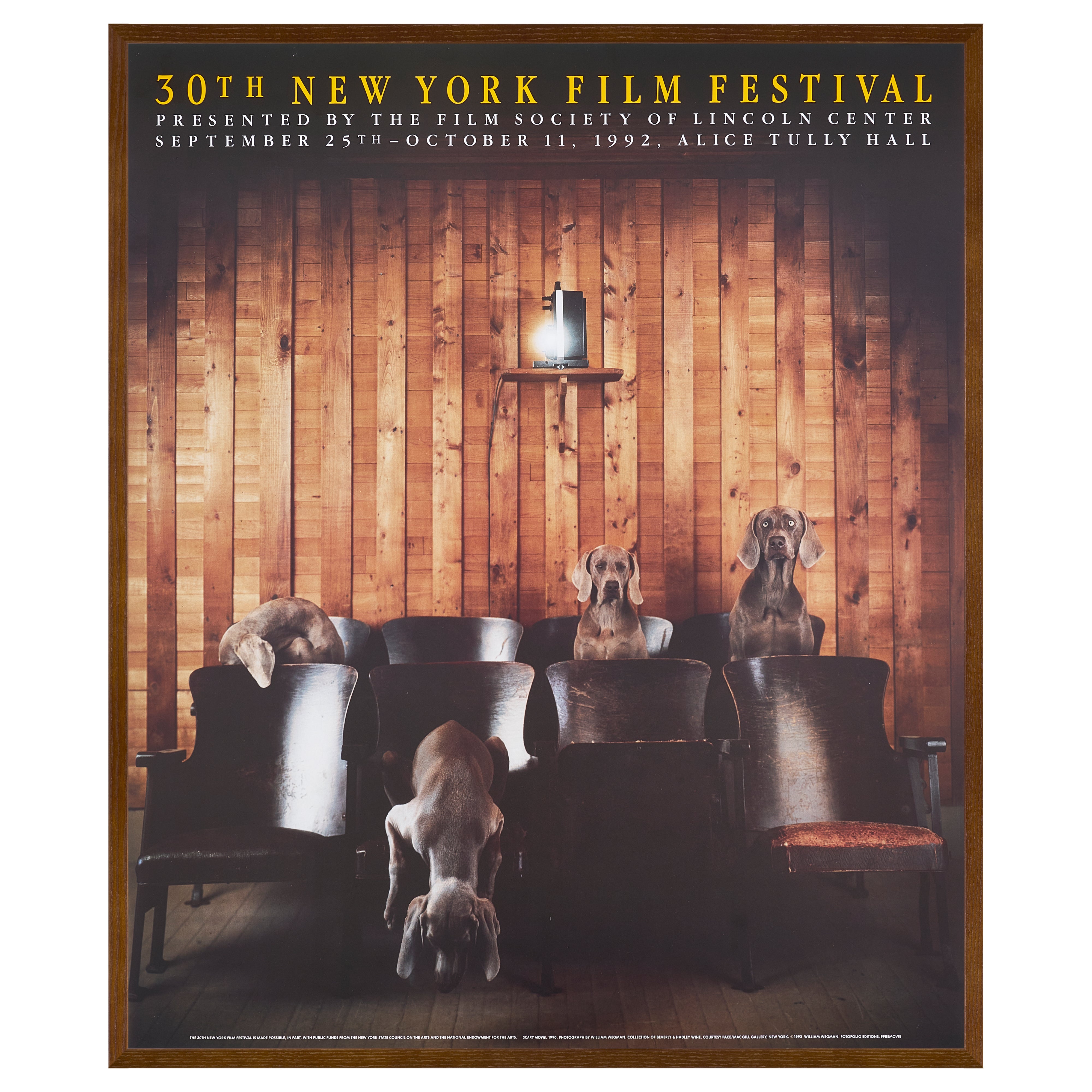 【限定10枚】SCARY MOVIE 1990 - 30TH NEW YORK FILM FESTIVAL 1992 / ウィリアム・ウェグマン