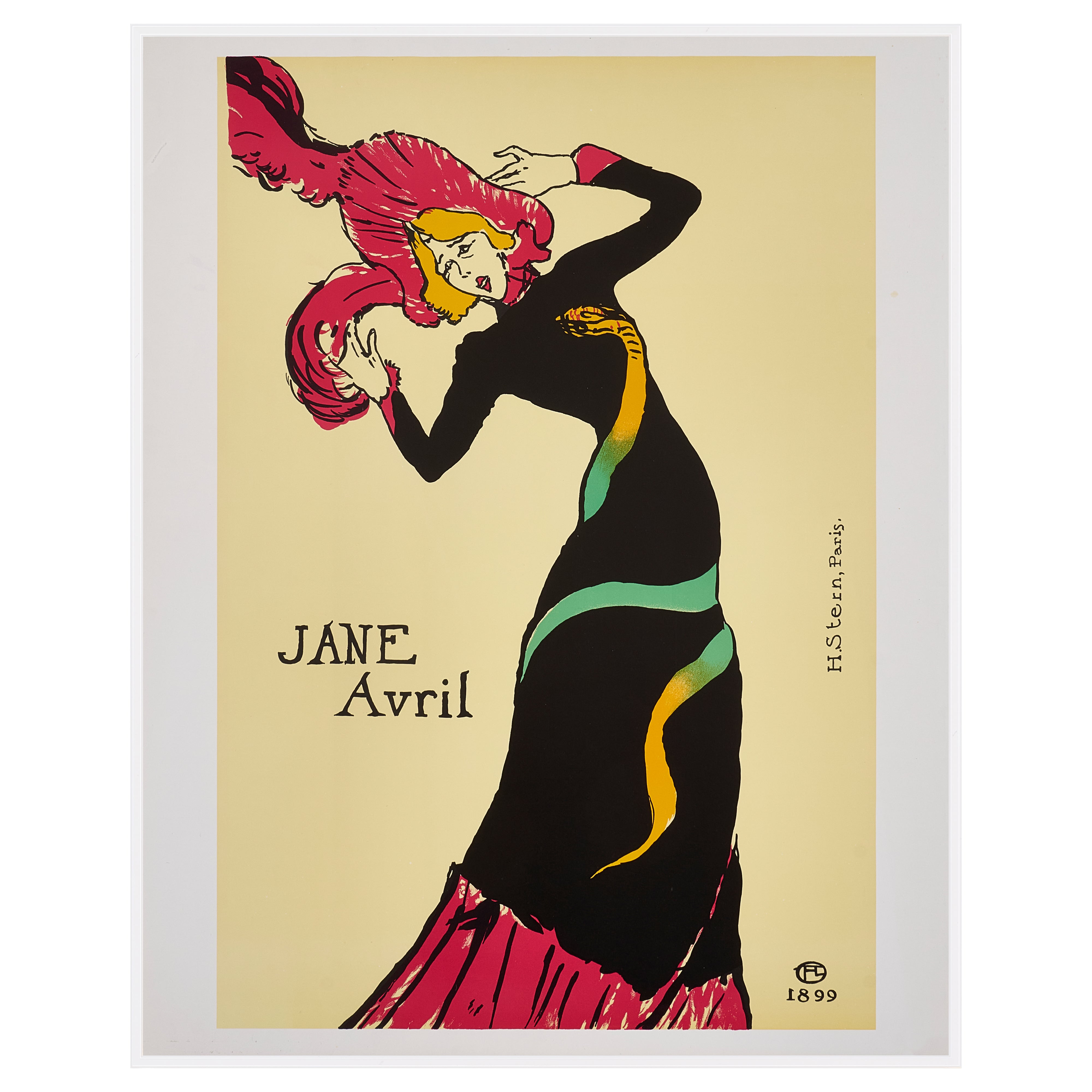 【限定10枚】JANE AVRIL 1899 - Printed in 1990s / アンリ・ド・トゥールーズ=ロートレック