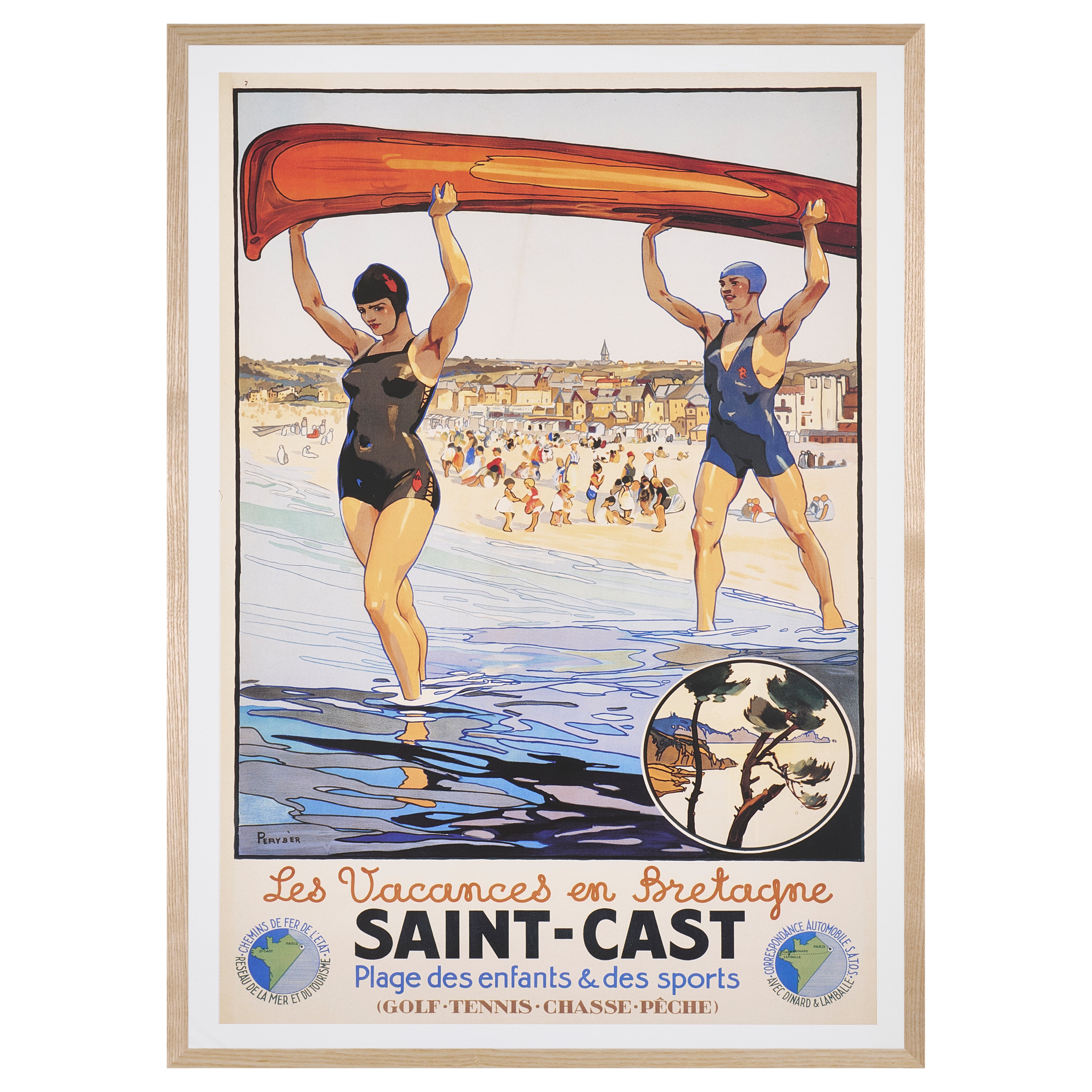 【限定10枚】Les Vacances en Bretagne “SAINT-CAST” 1930 - Editions Clouet, France 1993 / ペリーバー