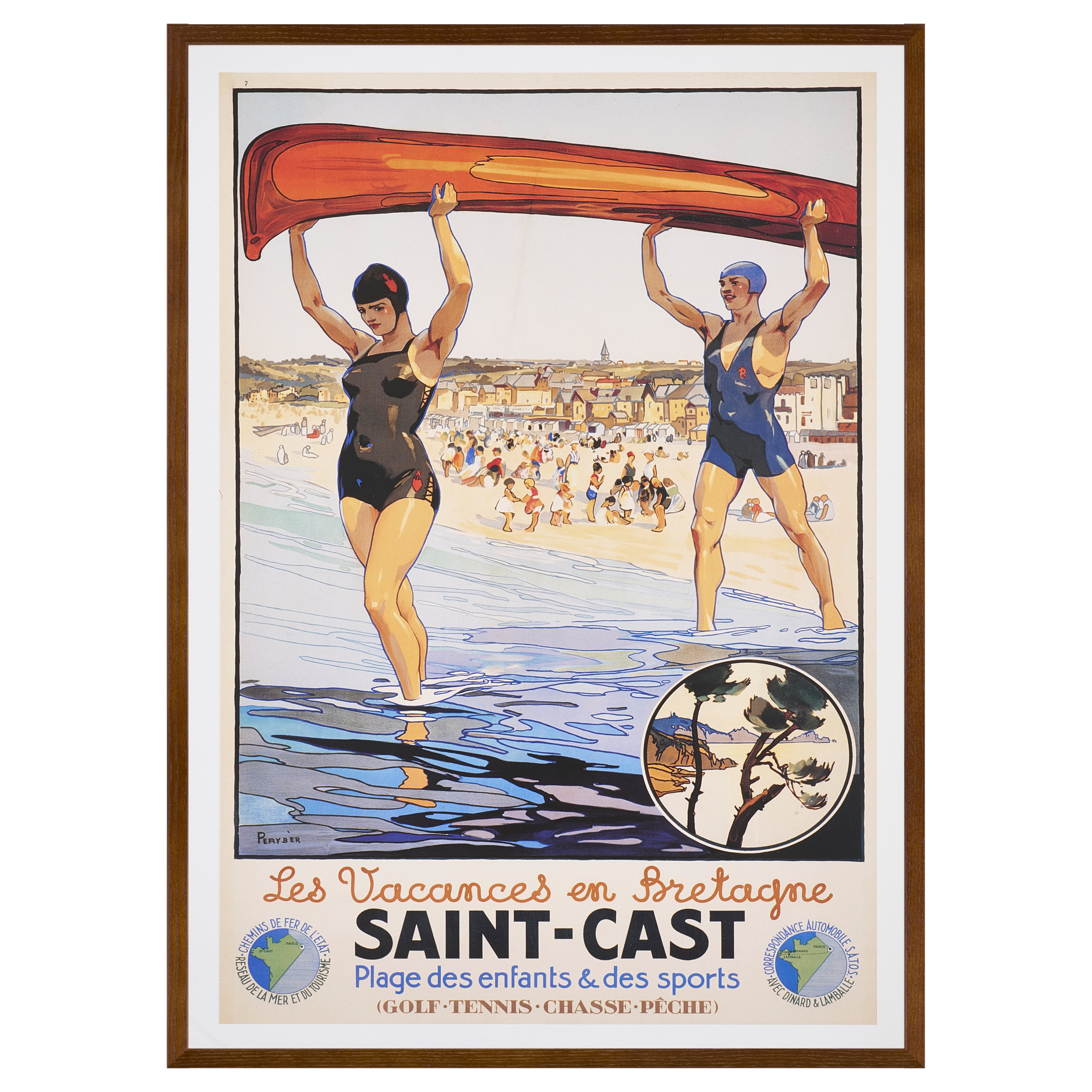 【限定10枚】Les Vacances en Bretagne “SAINT-CAST” 1930 - Editions Clouet 1993 / ペリーバー