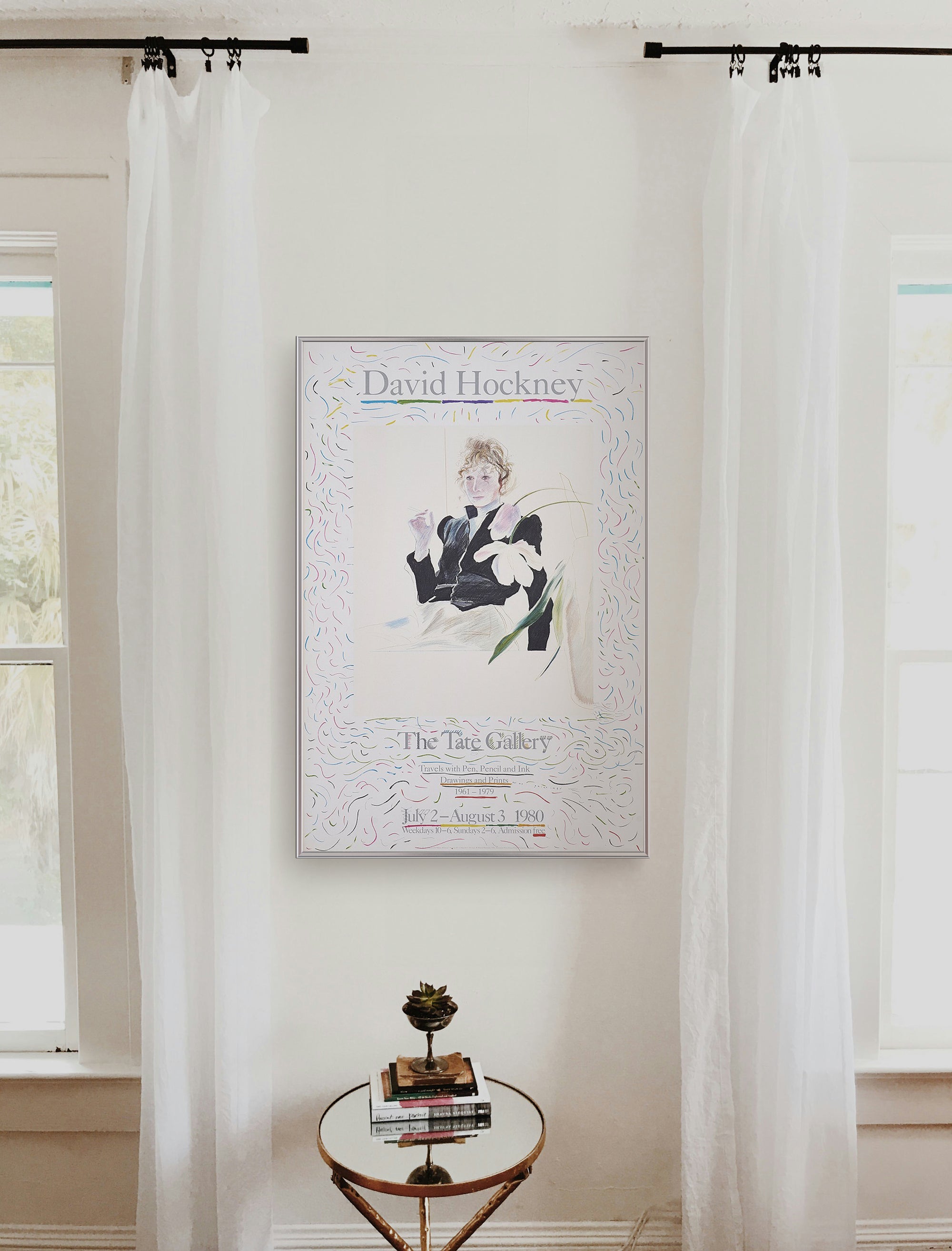 【限定10枚】Celia in Black Dress with White Flowers 1972 - TATE GALLERY 1980 / デイヴィッド・ホックニー