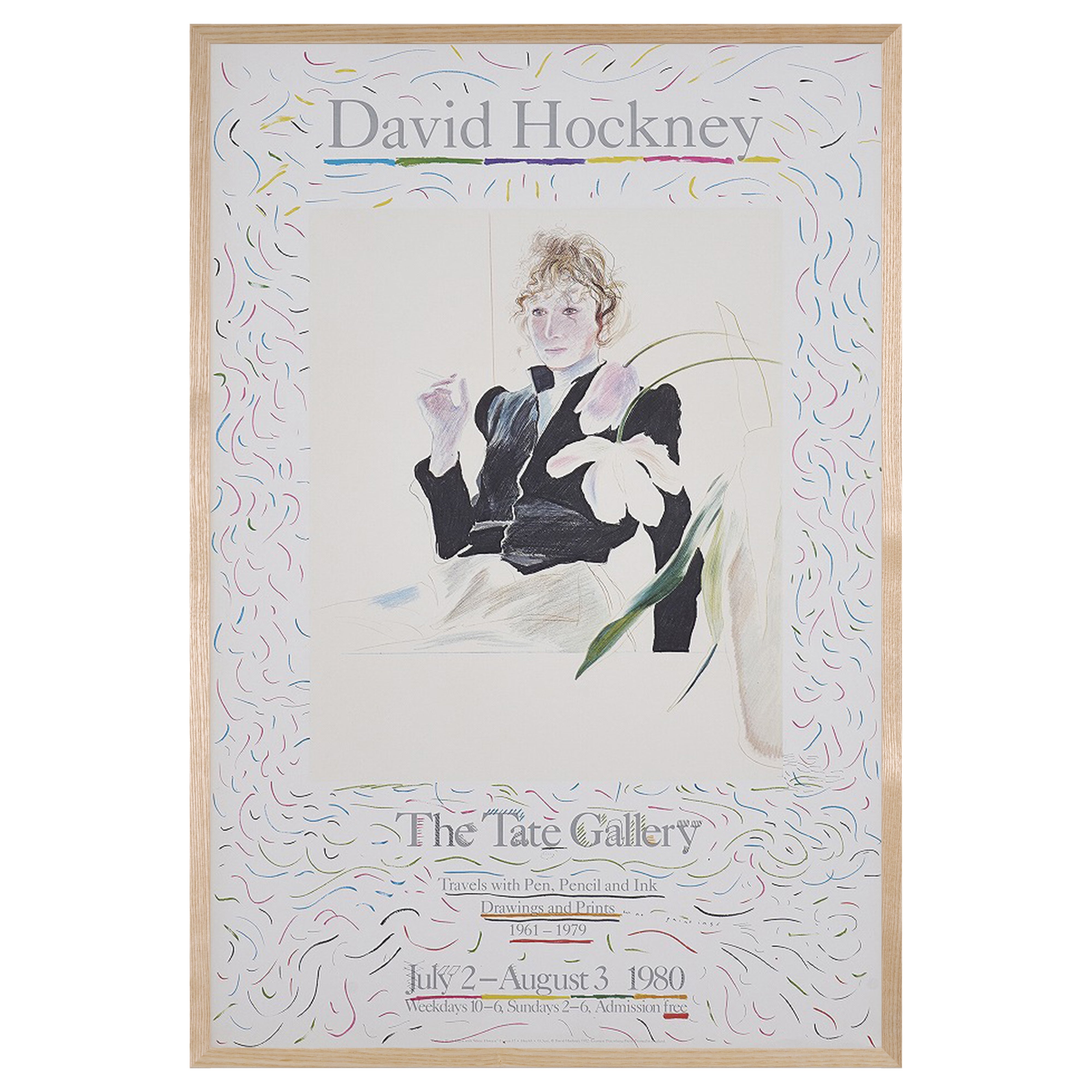 【限定10枚】Celia in Black Dress with White Flowers 1972 - TATE GALLERY 1980 / デイヴィッド・ホックニー