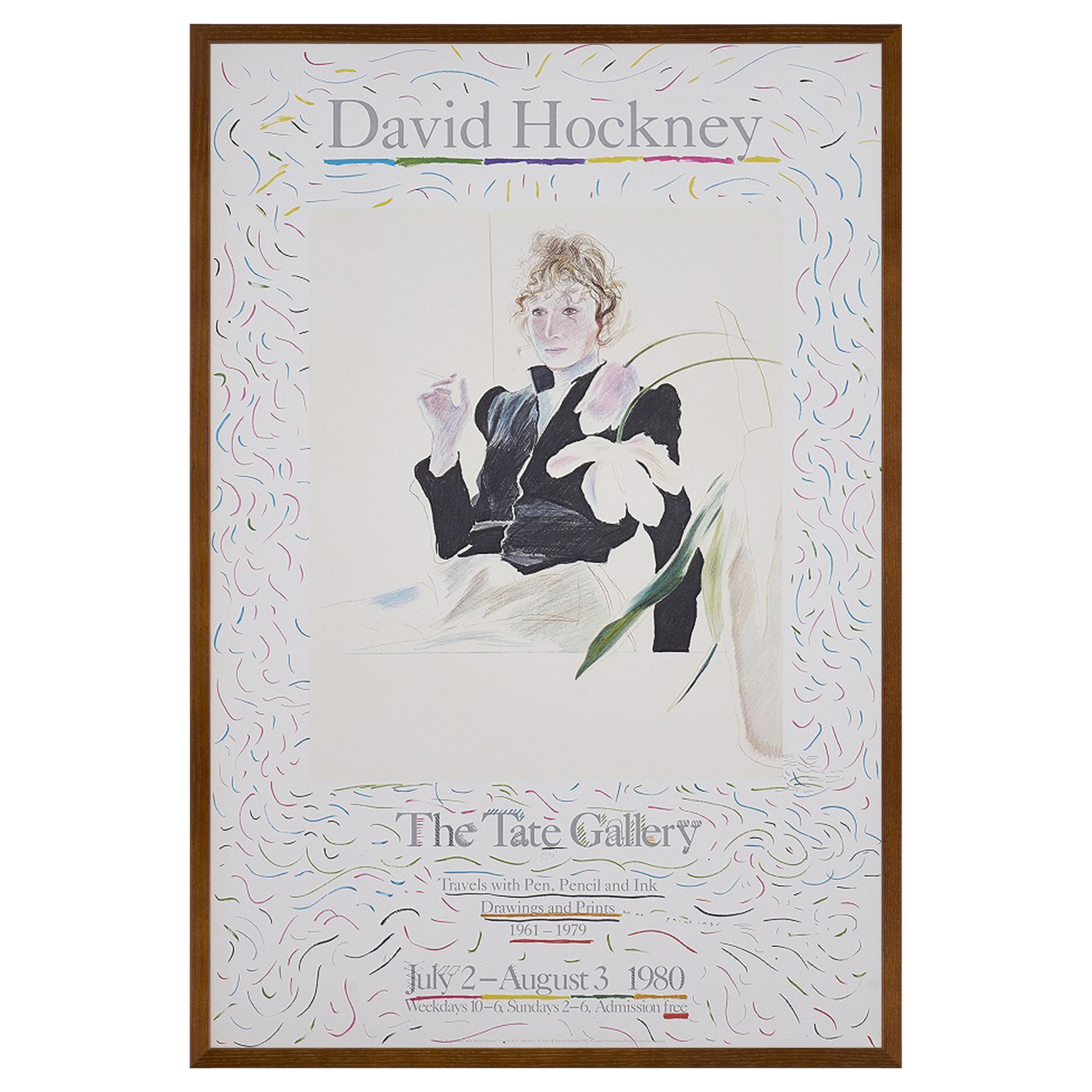 【限定10枚】Celia in Black Dress with White Flowers 1972 - TATE GALLERY 1980 / デイヴィッド・ホックニー