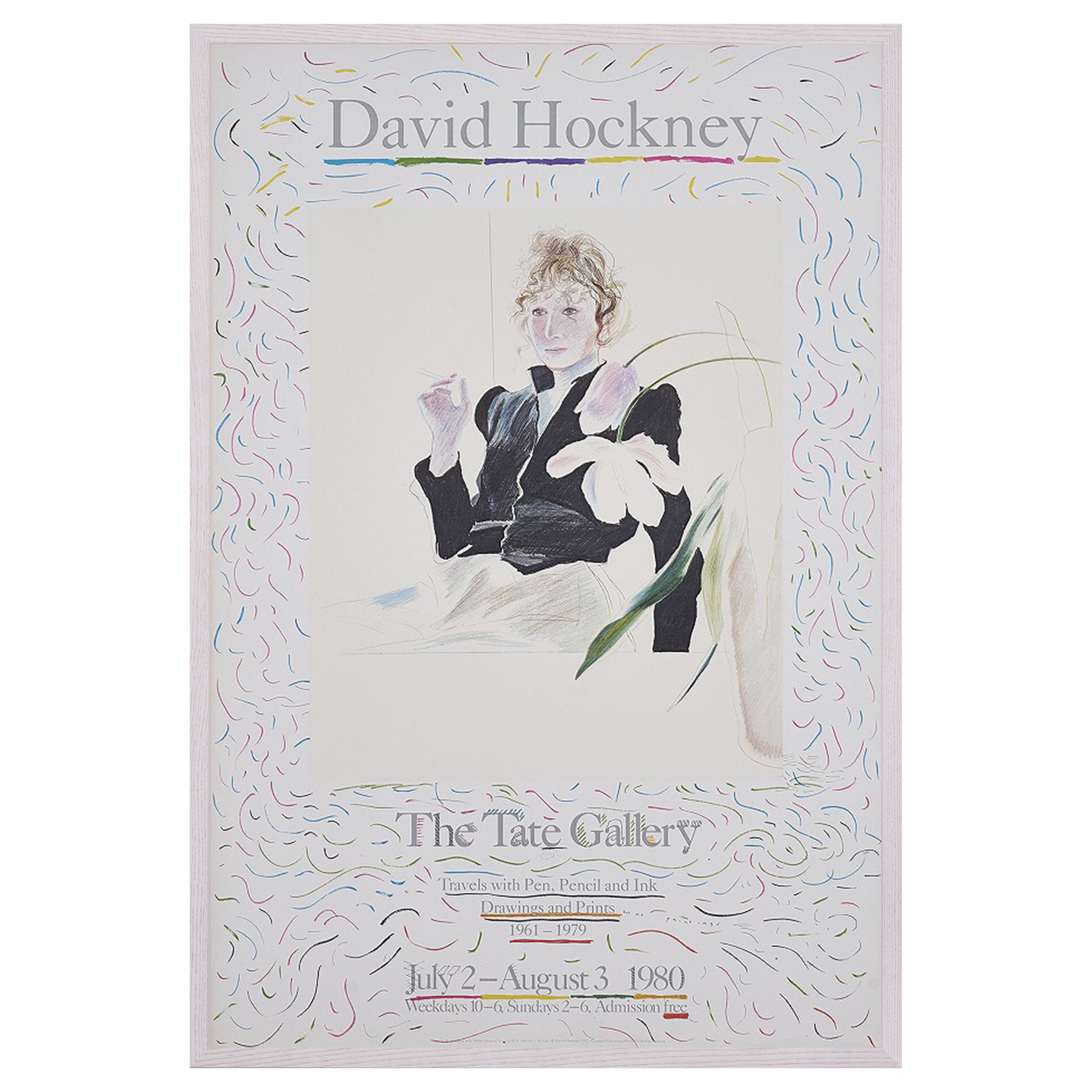 【限定10枚】Celia in Black Dress with White Flowers 1972 - TATE GALLERY 1980 / デイヴィッド・ホックニー