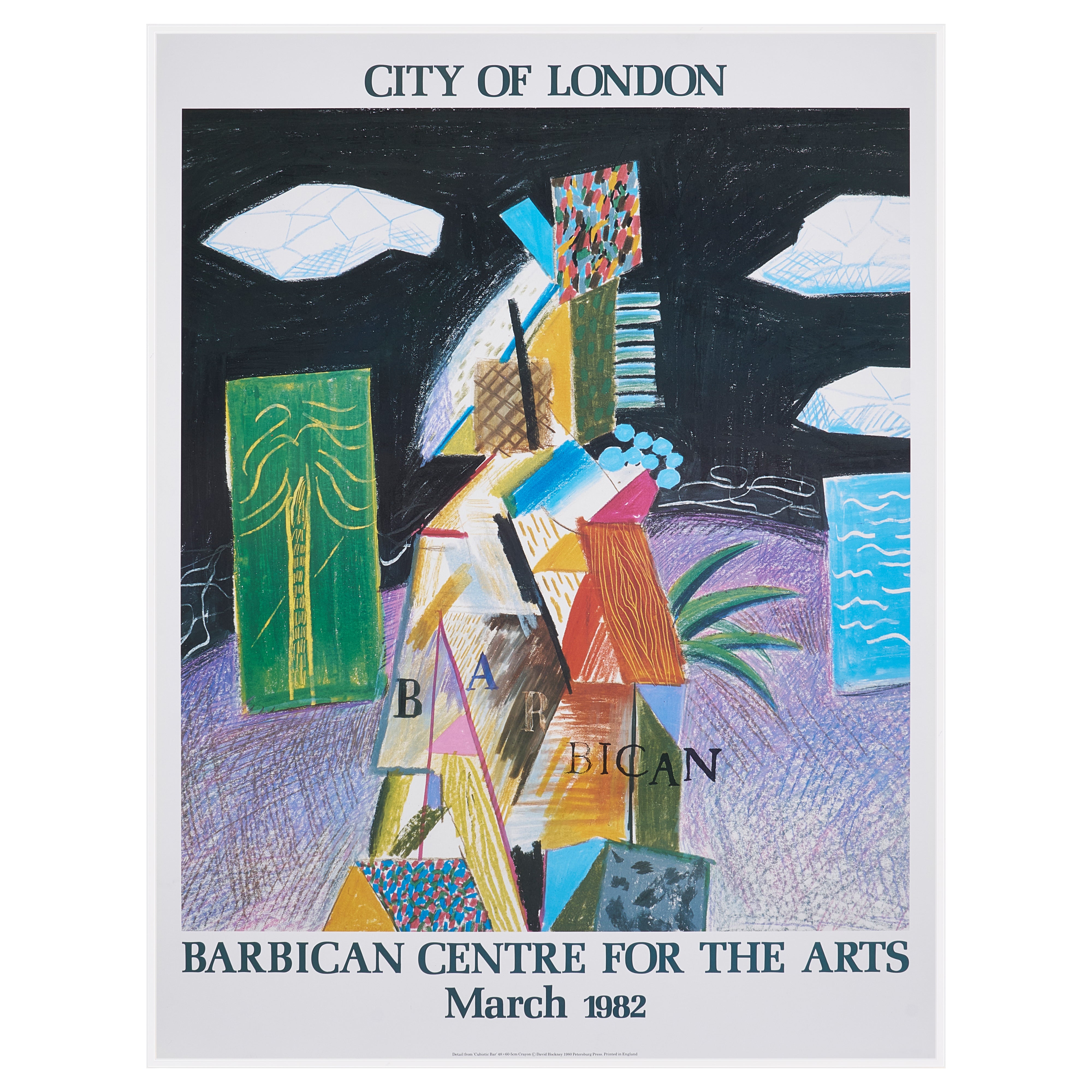 【限定10枚】Detail From Cubistic Bar 1980 - Barbican Centre for the Arts 1982 / デイヴィッド・ホックニー