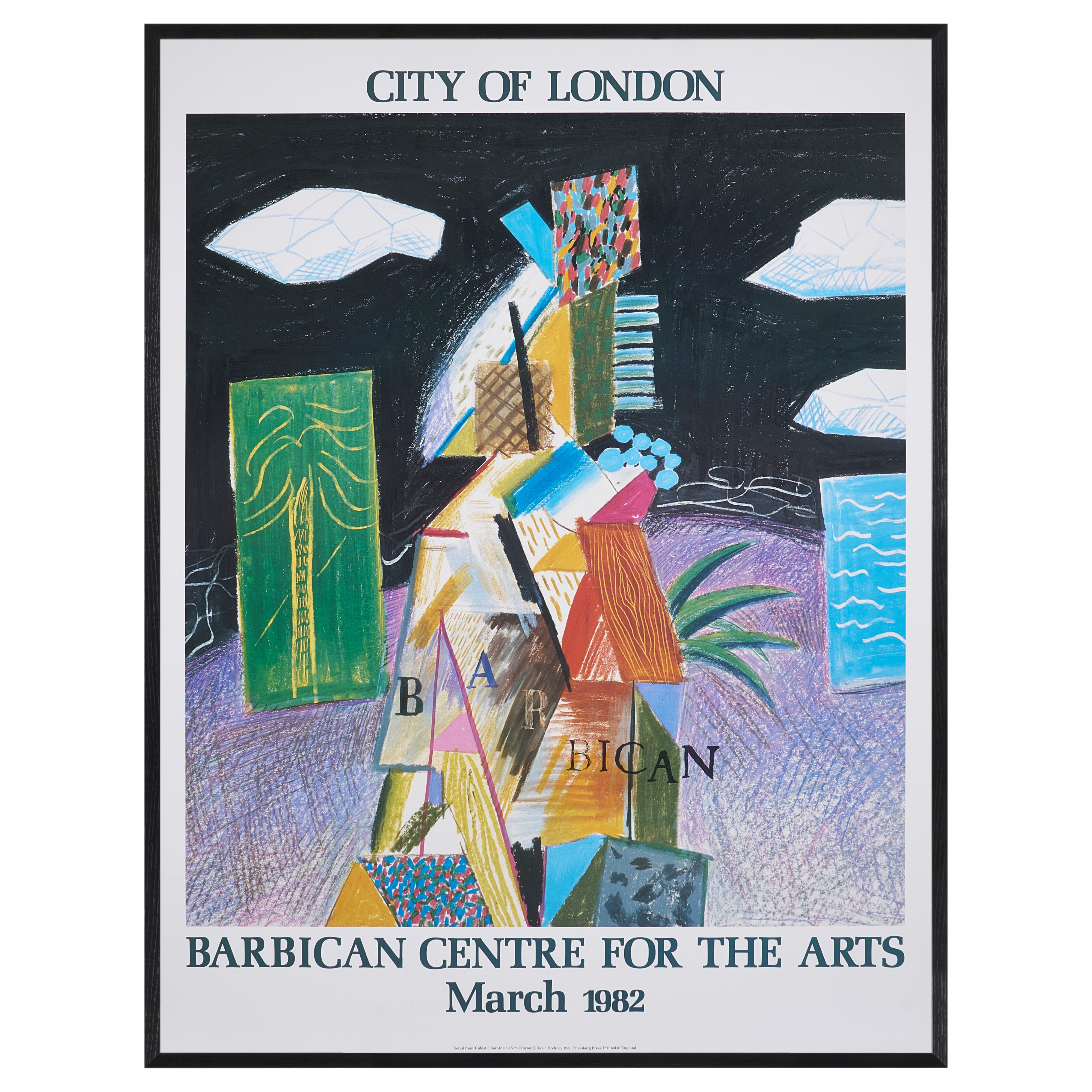 【限定10枚】Detail From Cubistic Bar 1980 - Barbican Centre for the Arts 1982 / デイヴィッド・ホックニー