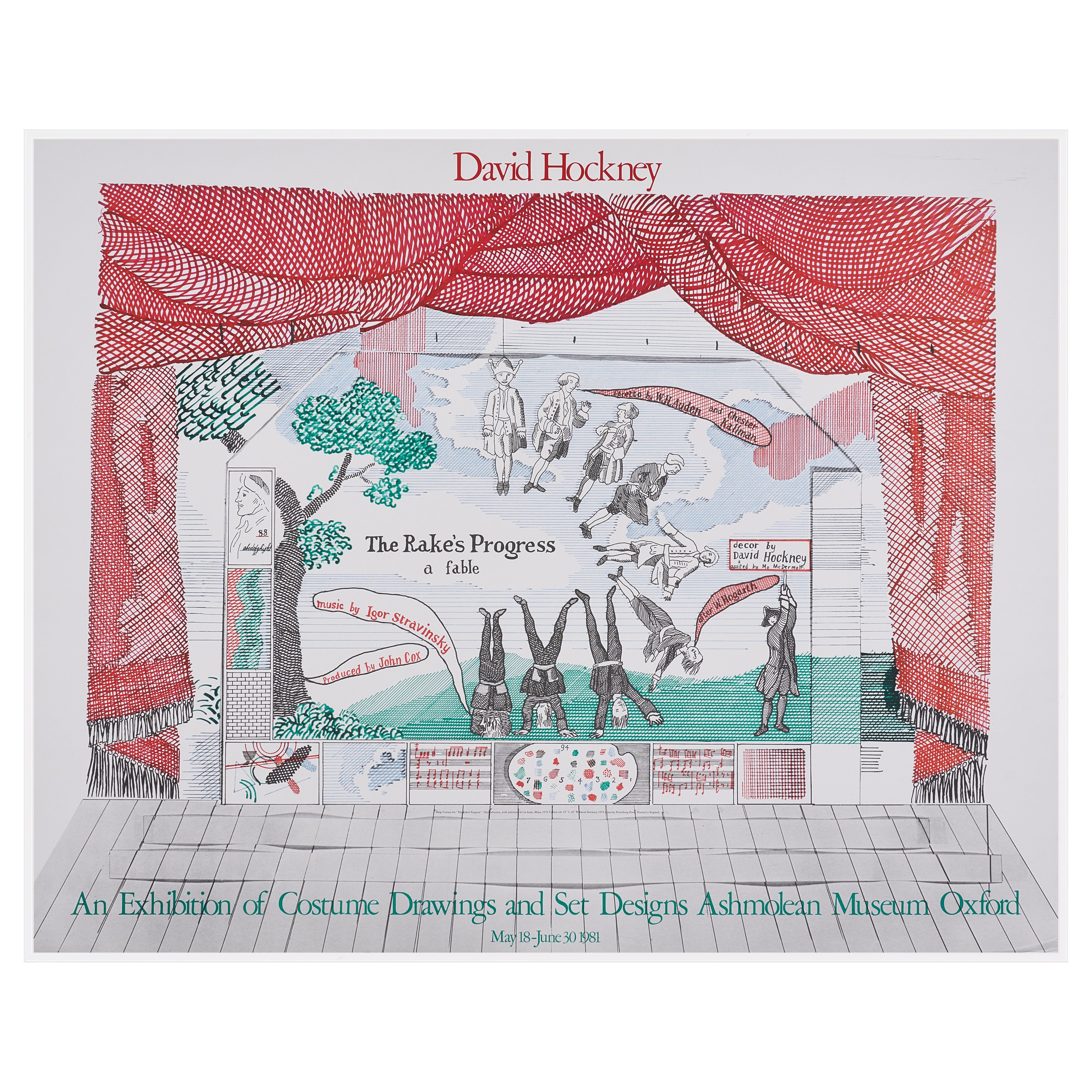 【限定10枚】Drop Curtain for ”The Rake's Progress" 1975-1979 - Ashmolean Museum 1979 / デイヴィッド・ホックニー