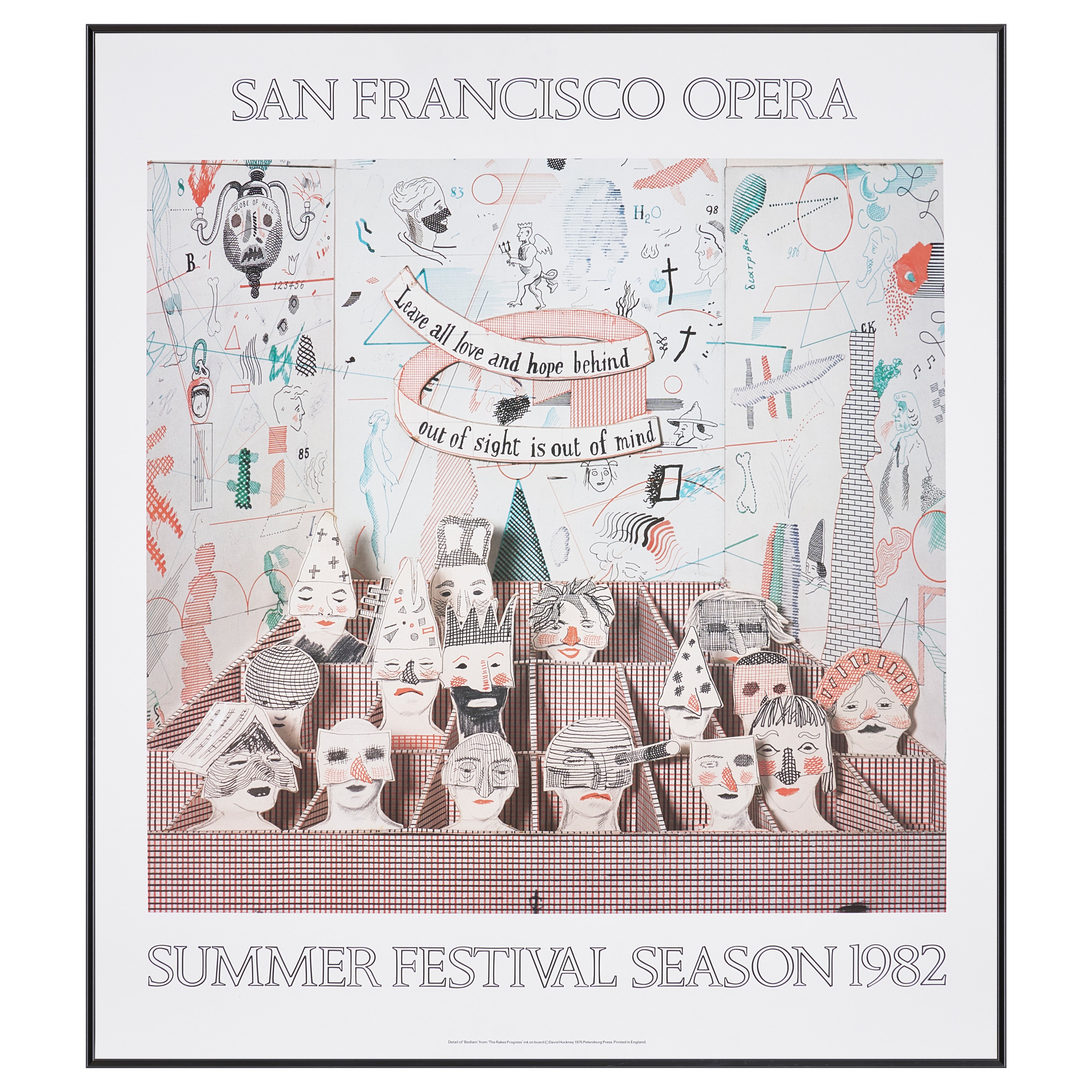 【限定10枚】Detail of Bedlam from ”The Rake's Progress" 1975 - SAN FRANCISCO OPERA 1982 / デイヴィッド・ホックニー