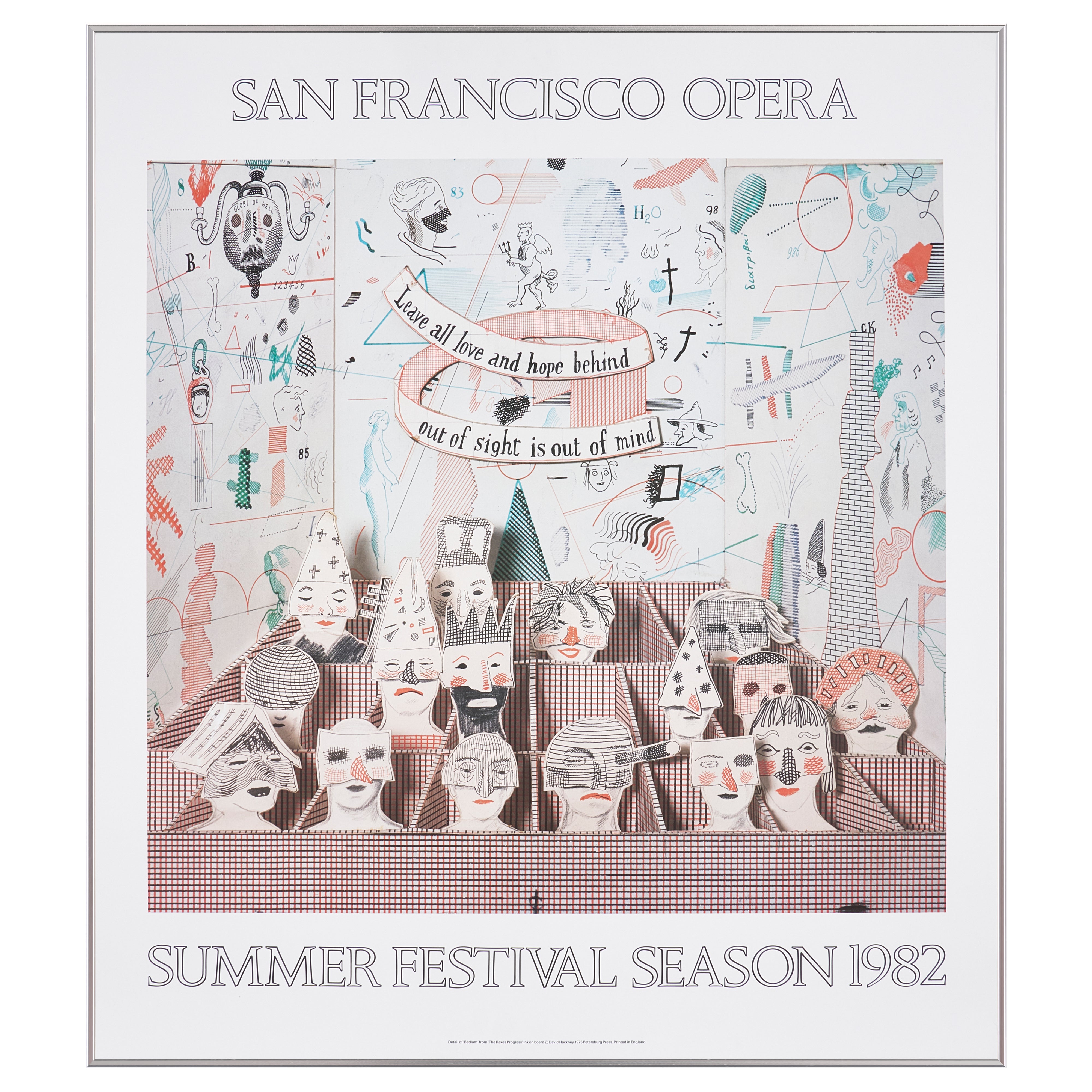 【限定10枚】Detail of Bedlam from ”The Rake's Progress" 1975 - SAN FRANCISCO OPERA 1982 / デイヴィッド・ホックニー