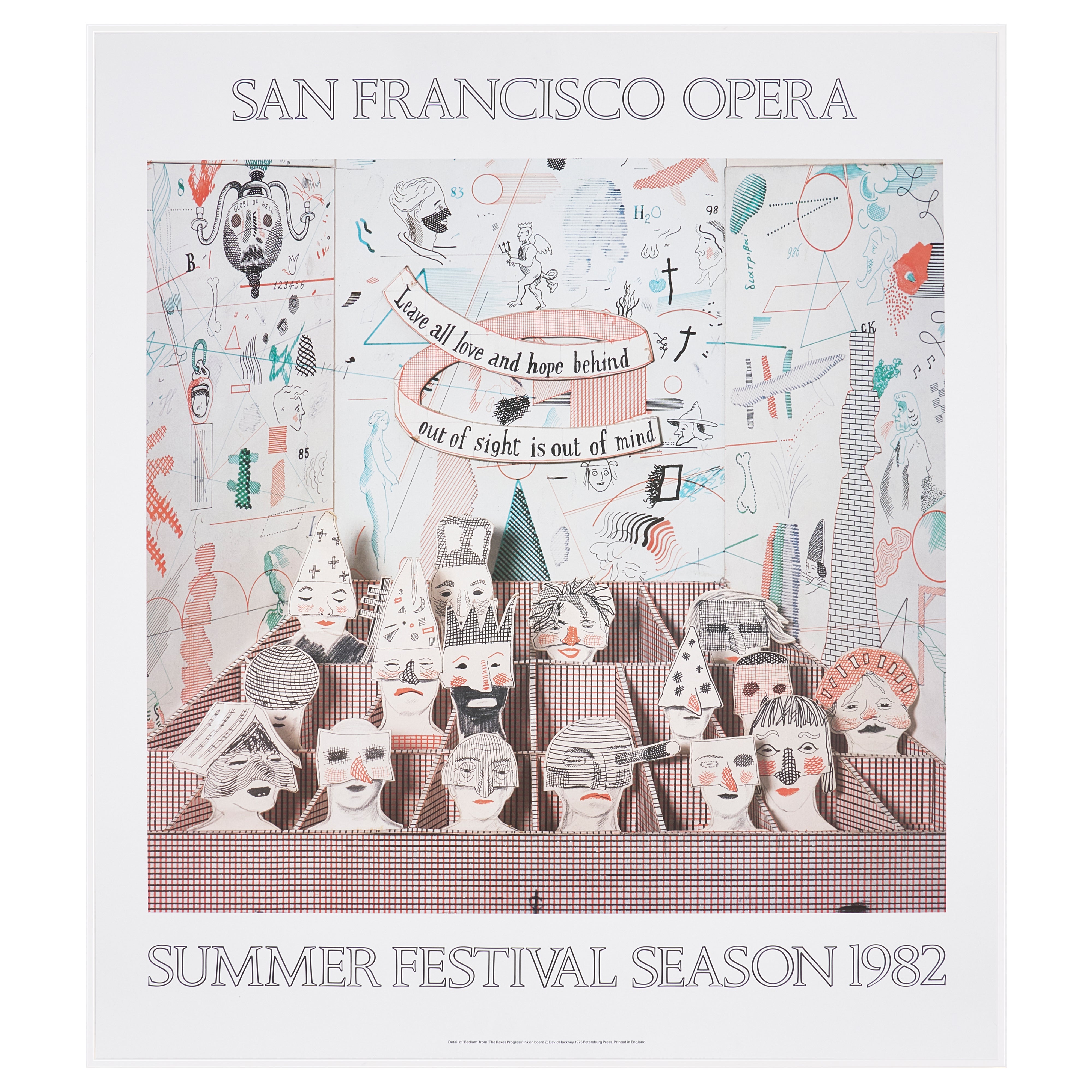 【限定10枚】Detail of Bedlam from ”The Rake's Progress" 1975 - SAN FRANCISCO OPERA 1982 / デイヴィッド・ホックニー