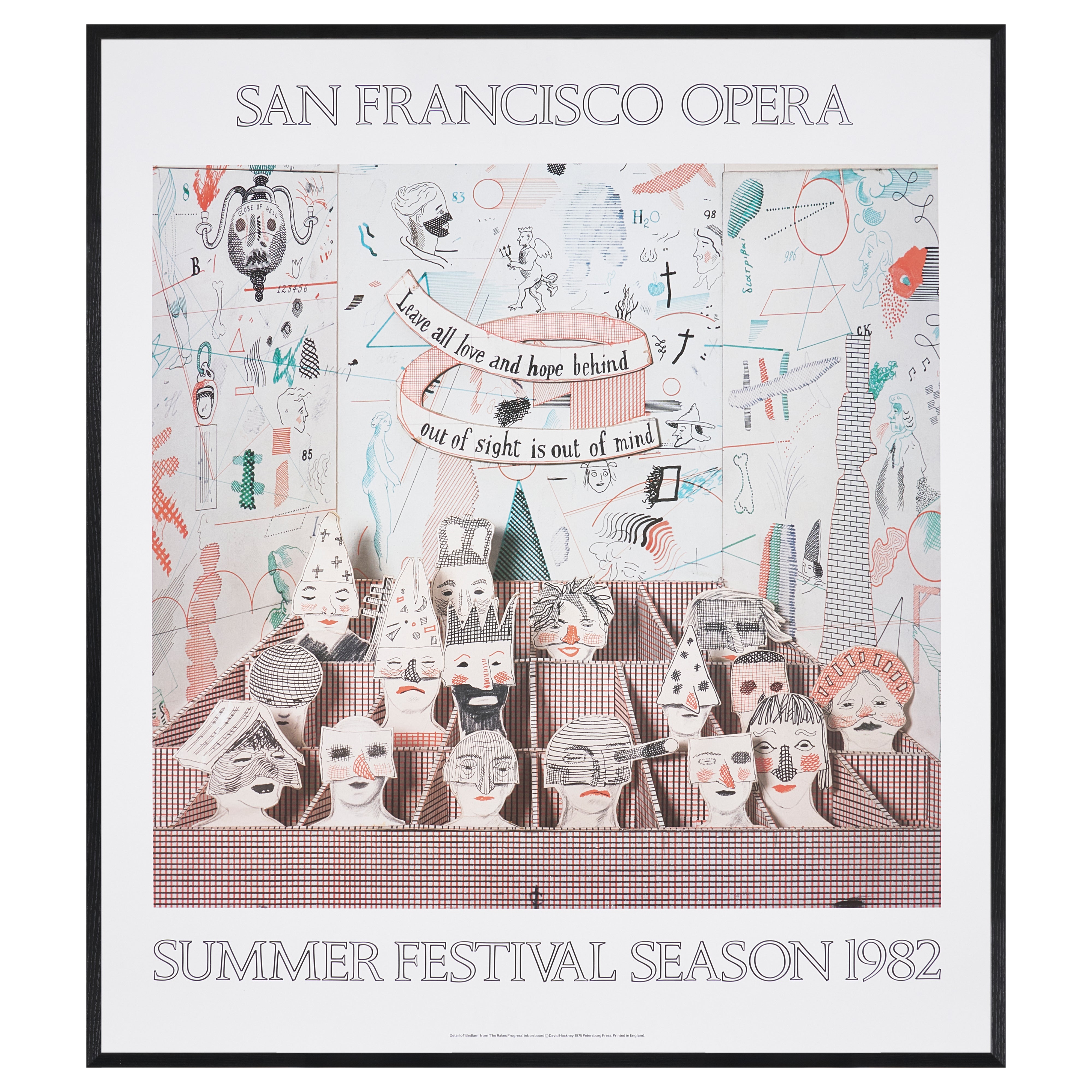 【限定10枚】Detail of Bedlam from ”The Rake's Progress" 1975 - SAN FRANCISCO OPERA 1982 / デイヴィッド・ホックニー