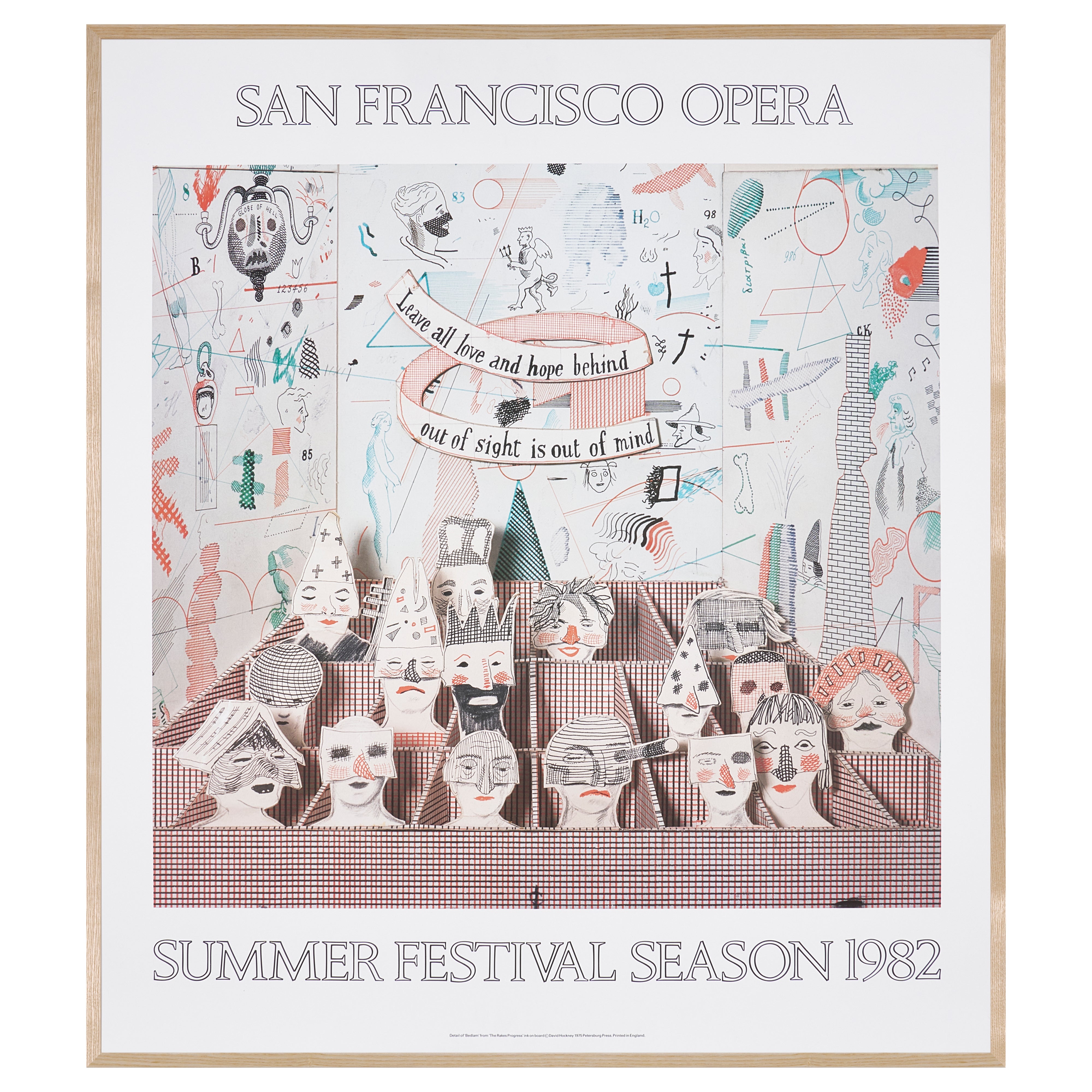 【限定10枚】Detail of Bedlam from ”The Rake's Progress" 1975 - SAN FRANCISCO OPERA 1982 / デイヴィッド・ホックニー