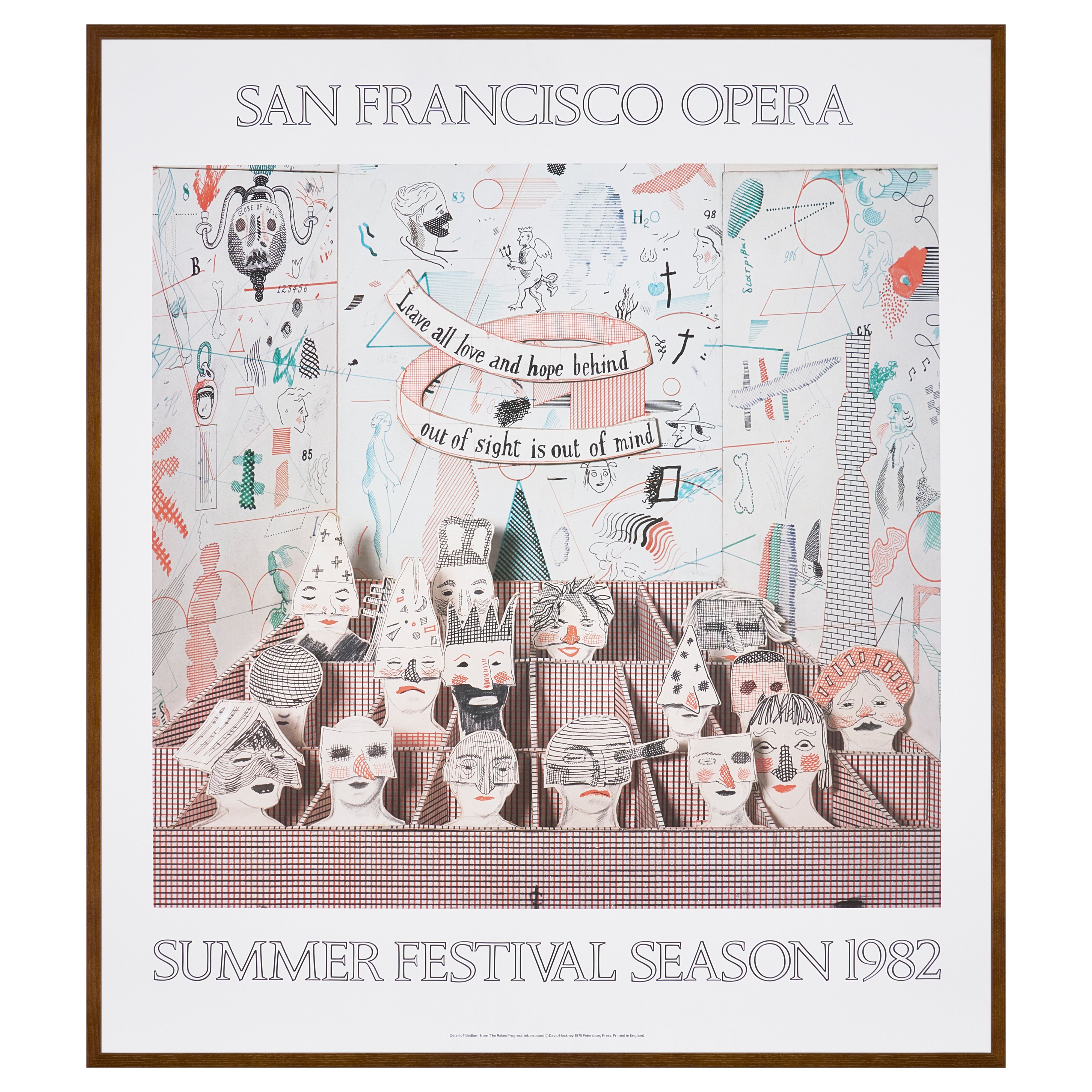 【限定10枚】Detail of Bedlam from ”The Rake's Progress" 1975 - SAN FRANCISCO OPERA 1982 / デイヴィッド・ホックニー