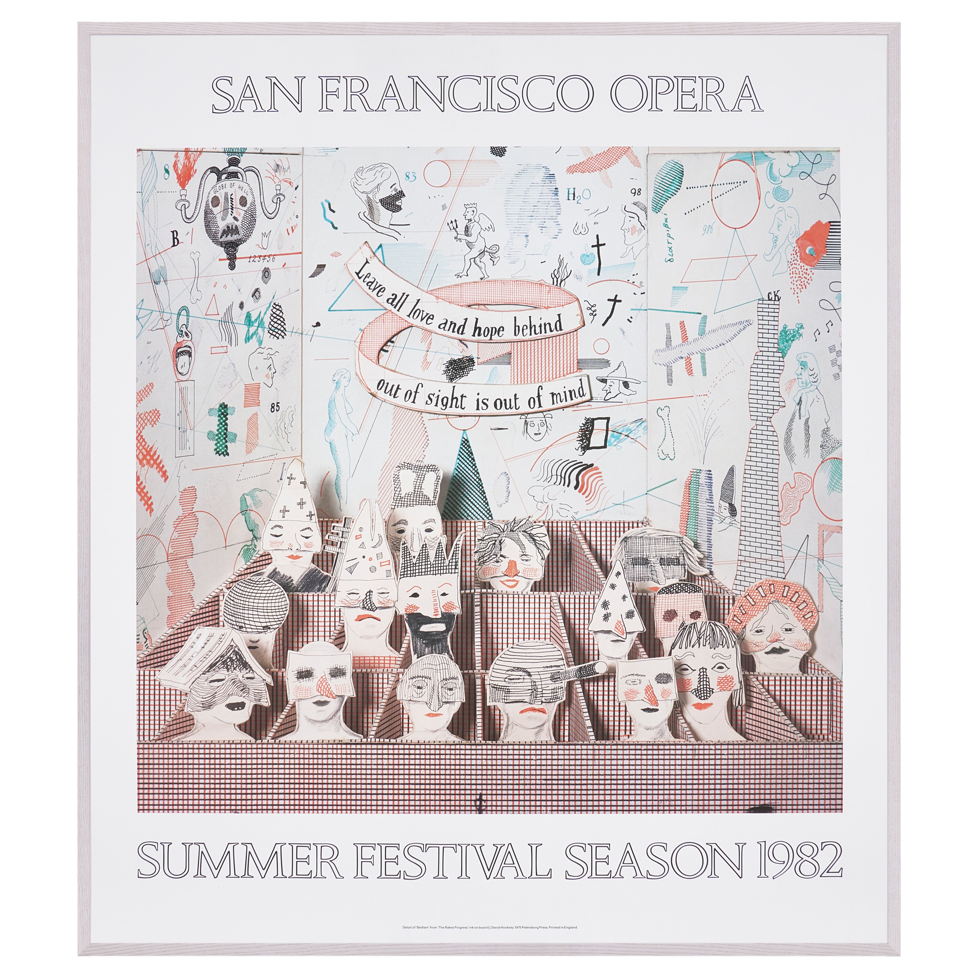 【限定10枚】Detail of Bedlam from ”The Rake's Progress" 1975 - SAN FRANCISCO OPERA 1982 / デイヴィッド・ホックニー