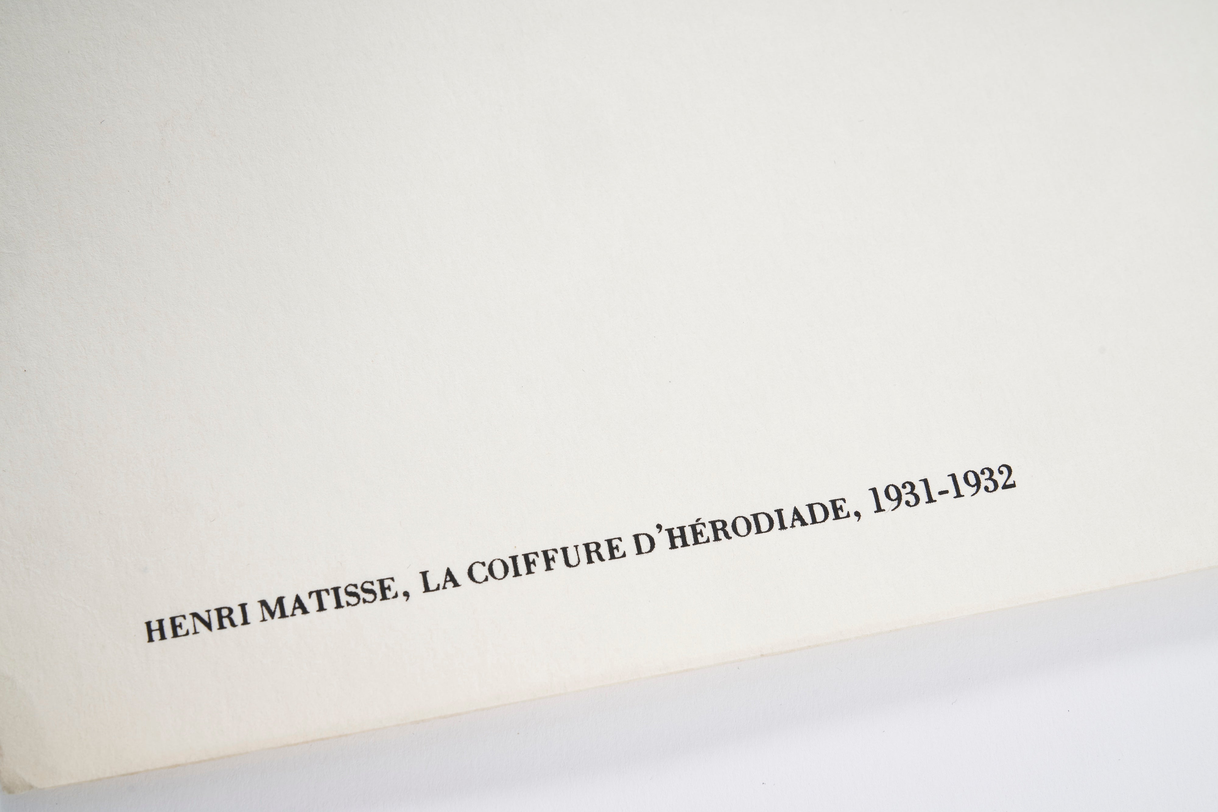 【限定10枚】La coiffure d'Hérodiade 1931-1932 - MALTIPLA 1988 / アンリ・マティス