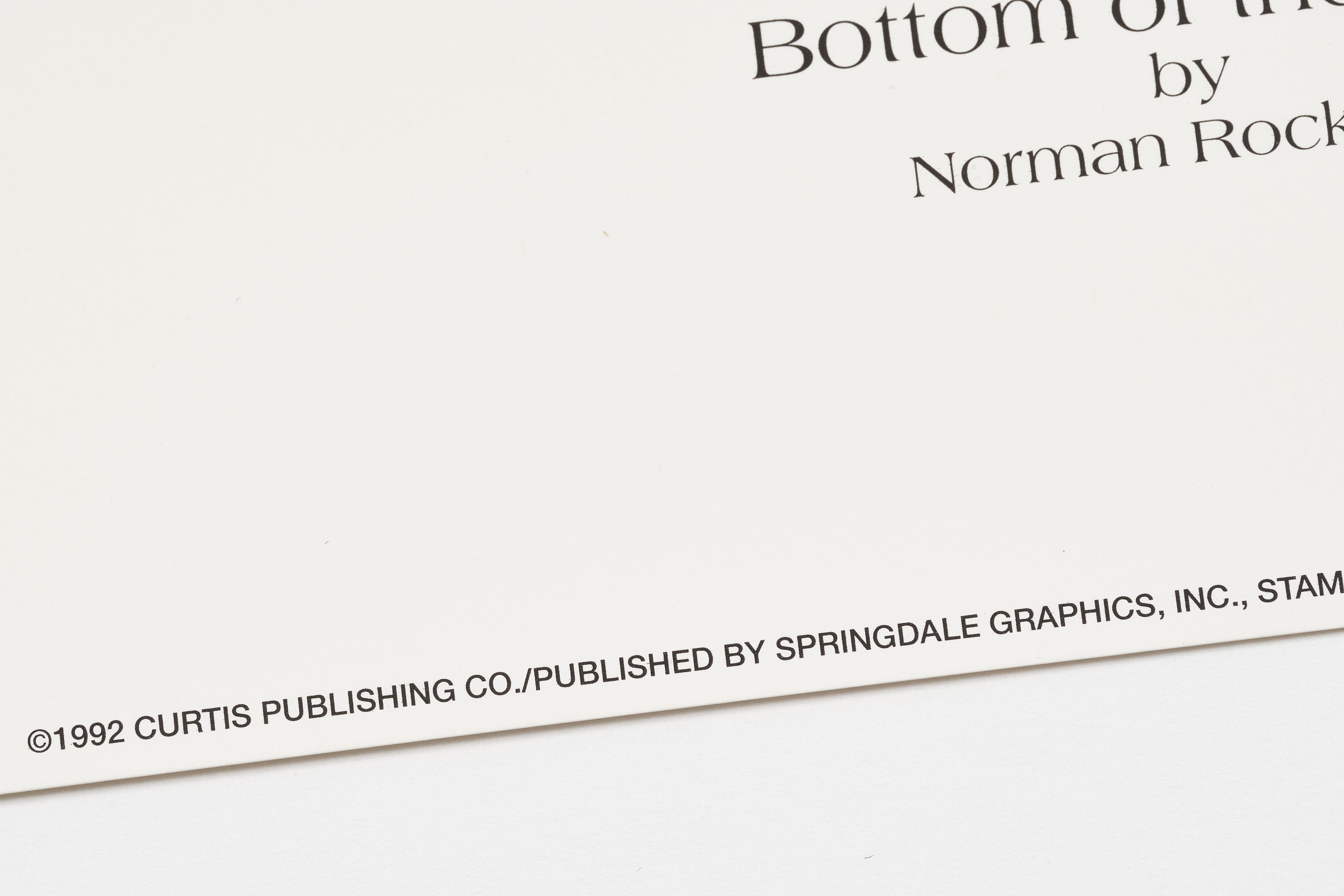 【限定10枚】Bottom of the Sixth 1949 - CURTIS PUBLISHING 1992 (Small) / ノーマン・ロックウェル