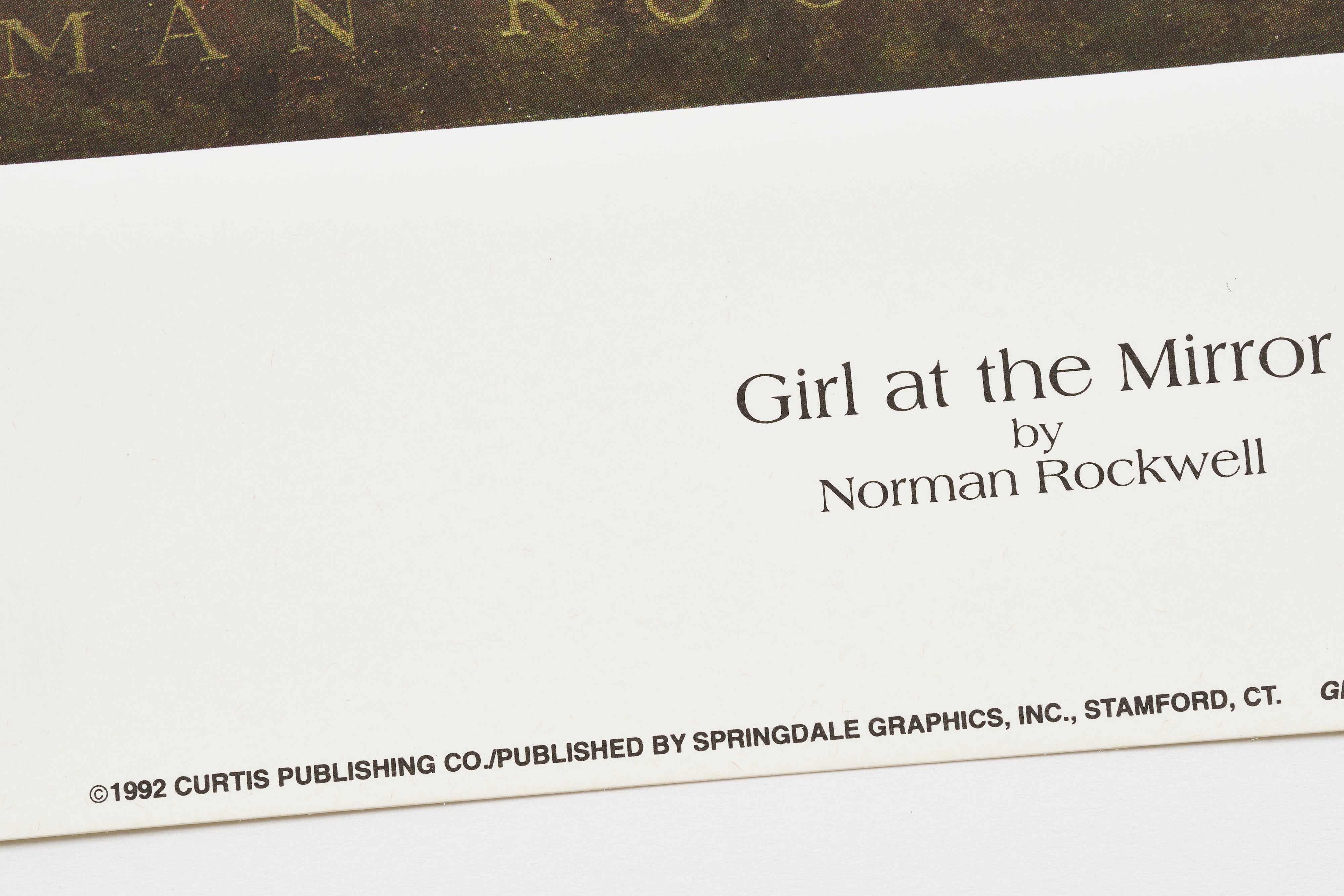 【限定10枚】Girl at the Mirror 1954 - CURTIS PUBLISHING 1992  / ノーマン・ロックウェル