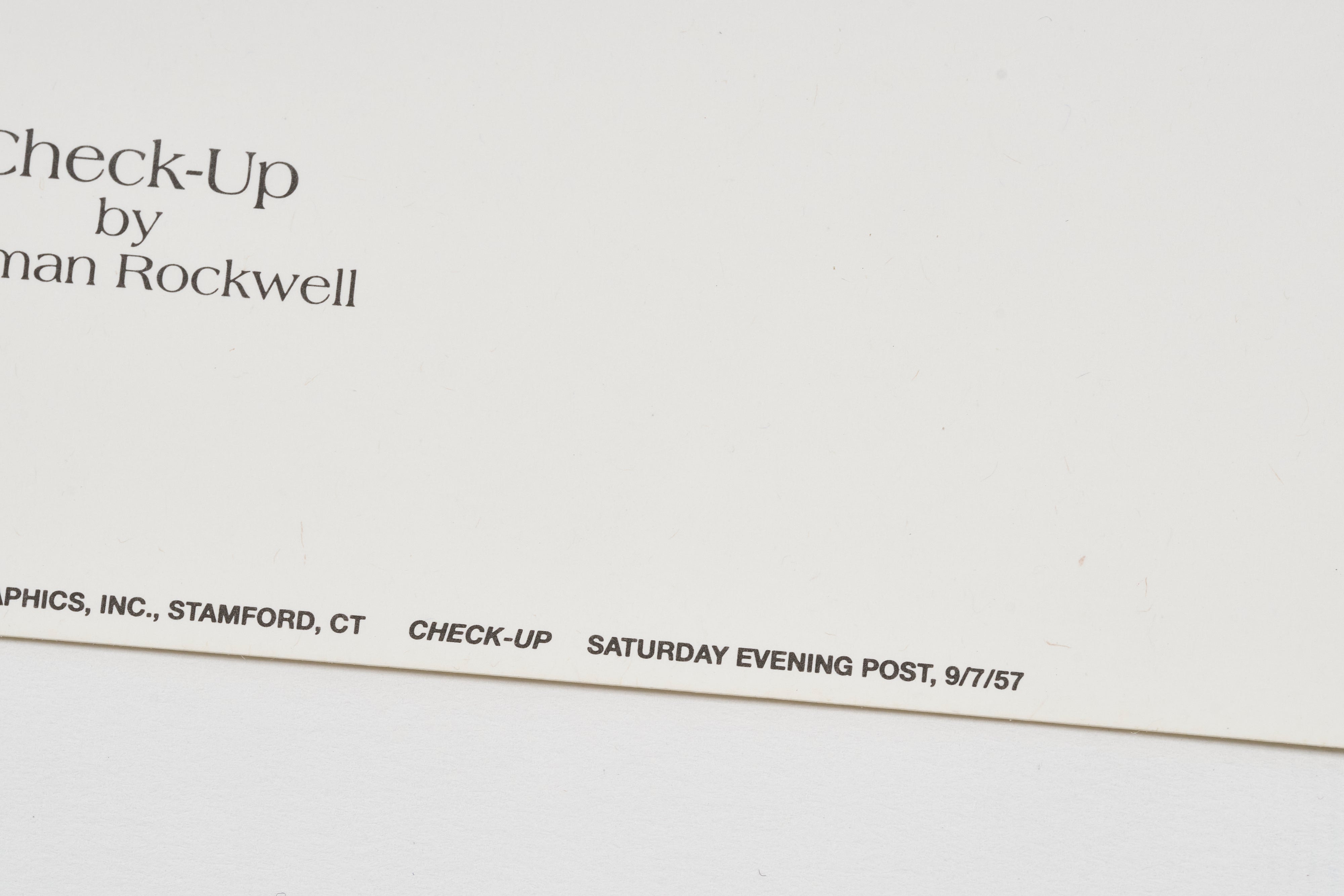 【限定10枚】Check-Up 1957 - CURTIS PUBLISHING 1992 (Small) / ノーマン・ロックウェル