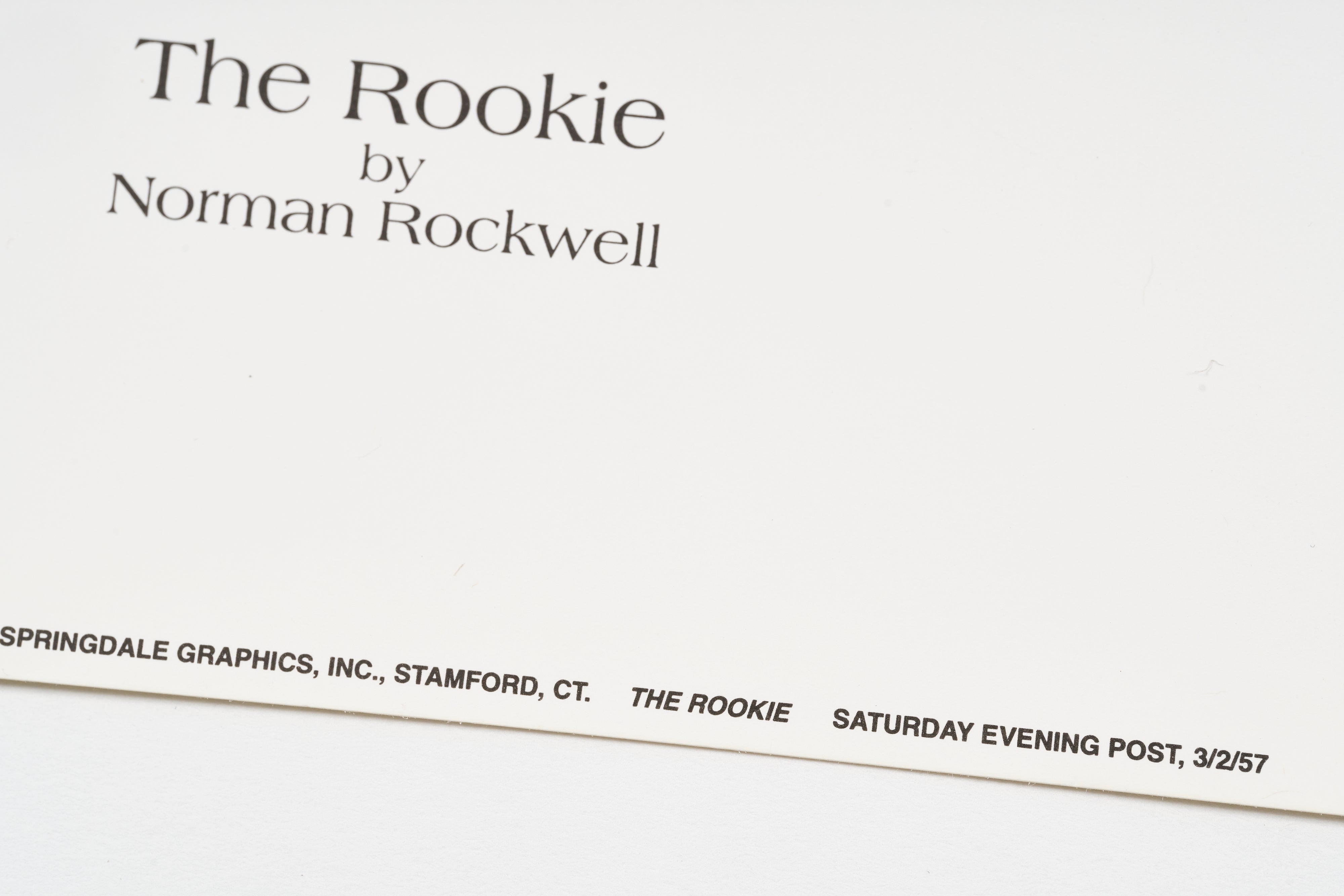 【限定10枚】The Rookie 1957 - CURTIS PUBLISHING 1992 (Big) / ノーマン・ロックウェル