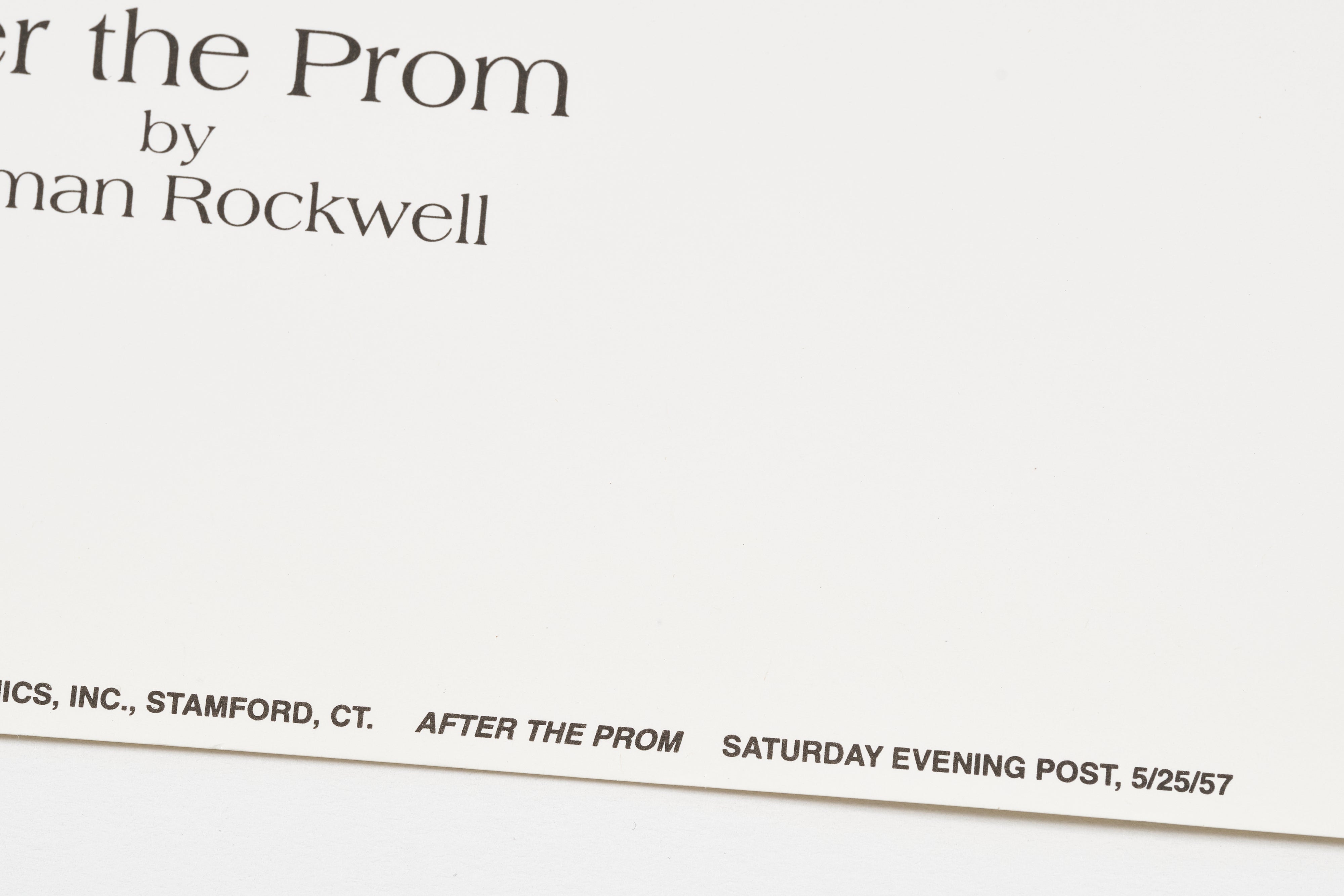 【限定10枚】After the Prom 1957 - CURTIS PUBLISHING 1992 / ノーマン・ロックウェル