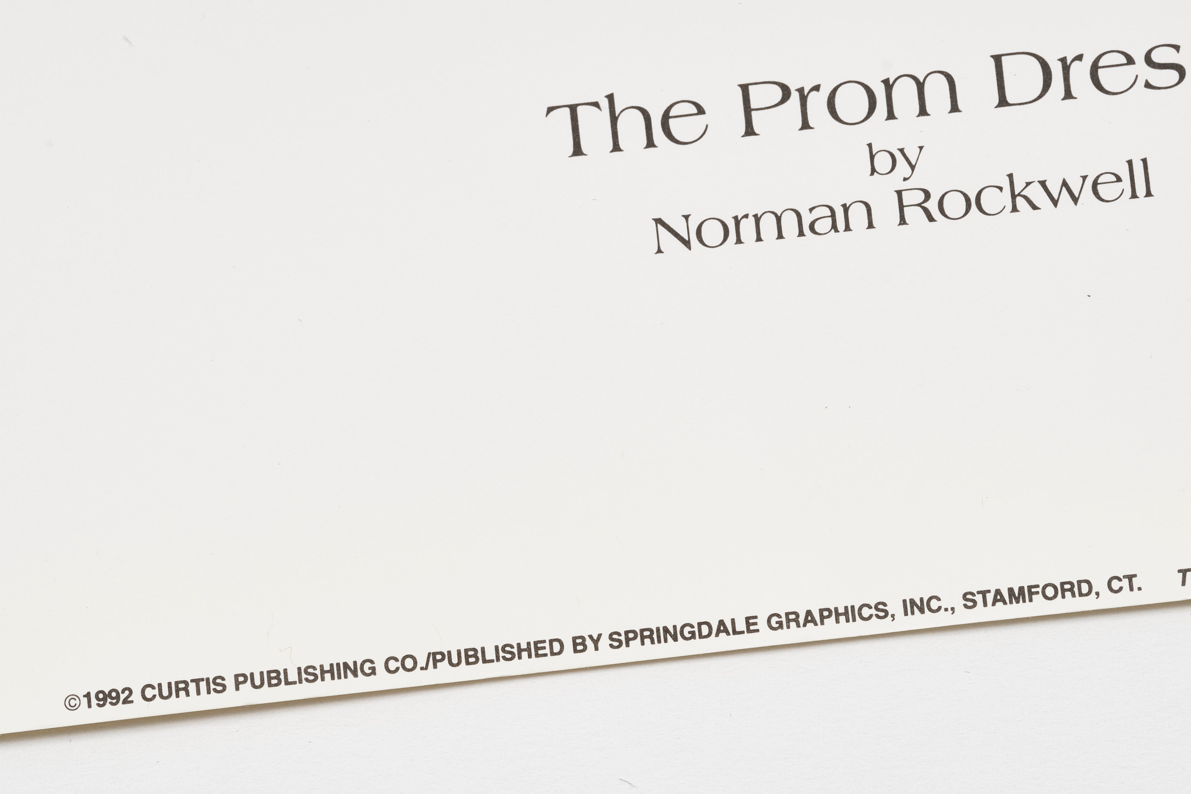 【限定10枚】The Prom Dress 1949 - CURTIS PUBLISHING 1992 / ノーマン・ロックウェル
