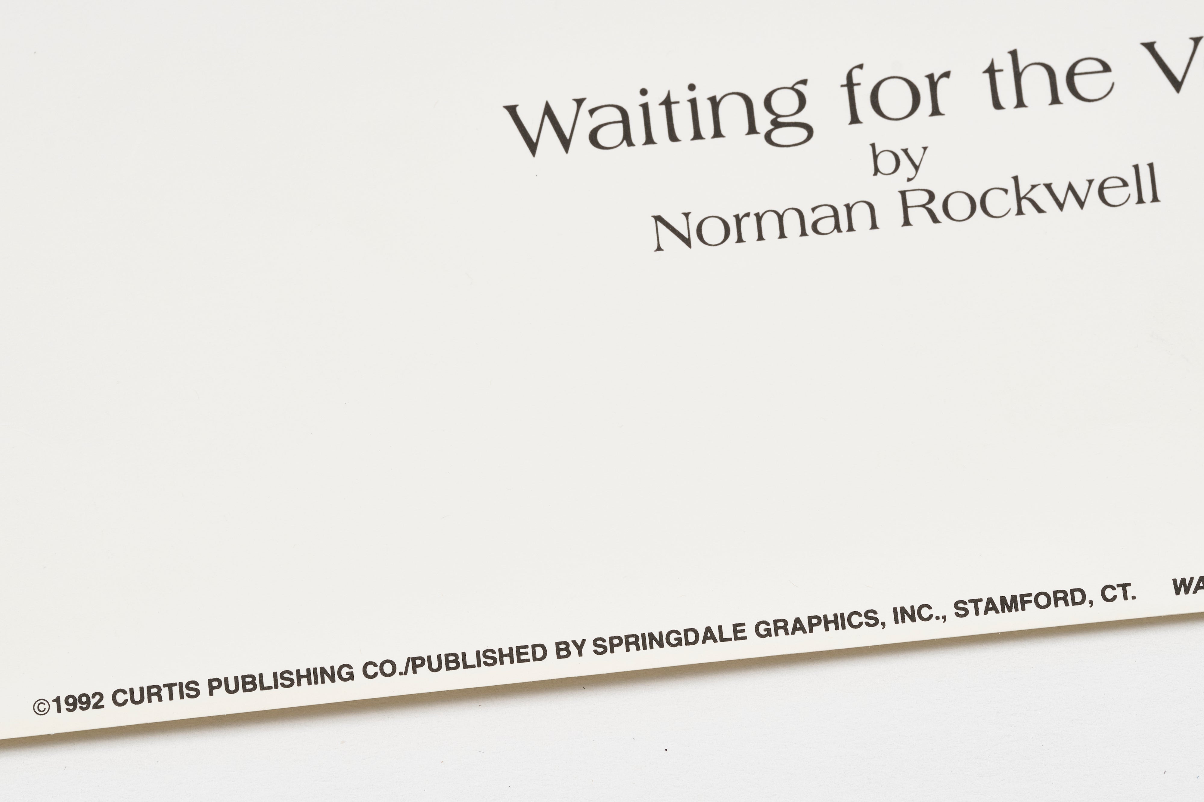 【限定10枚】Waiting for the Vet 1952 - CURTIS PUBLISHING 1992 / ノーマン・ロックウェル