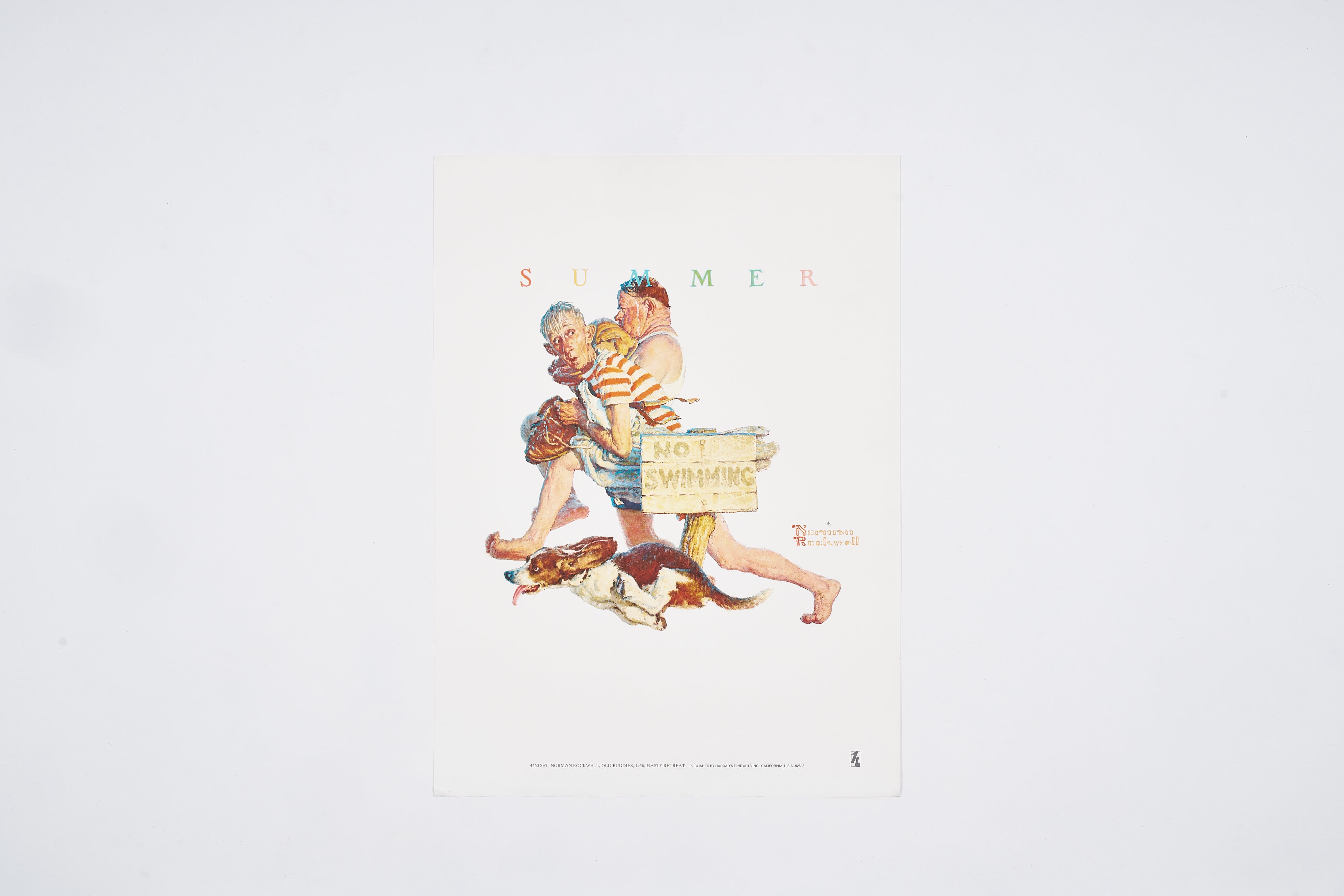 【限定10枚】Old Buddies, Hasty Retreat 1956 - HADDAD’S FINE ARTS 1980s / ノーマン・ロックウェル