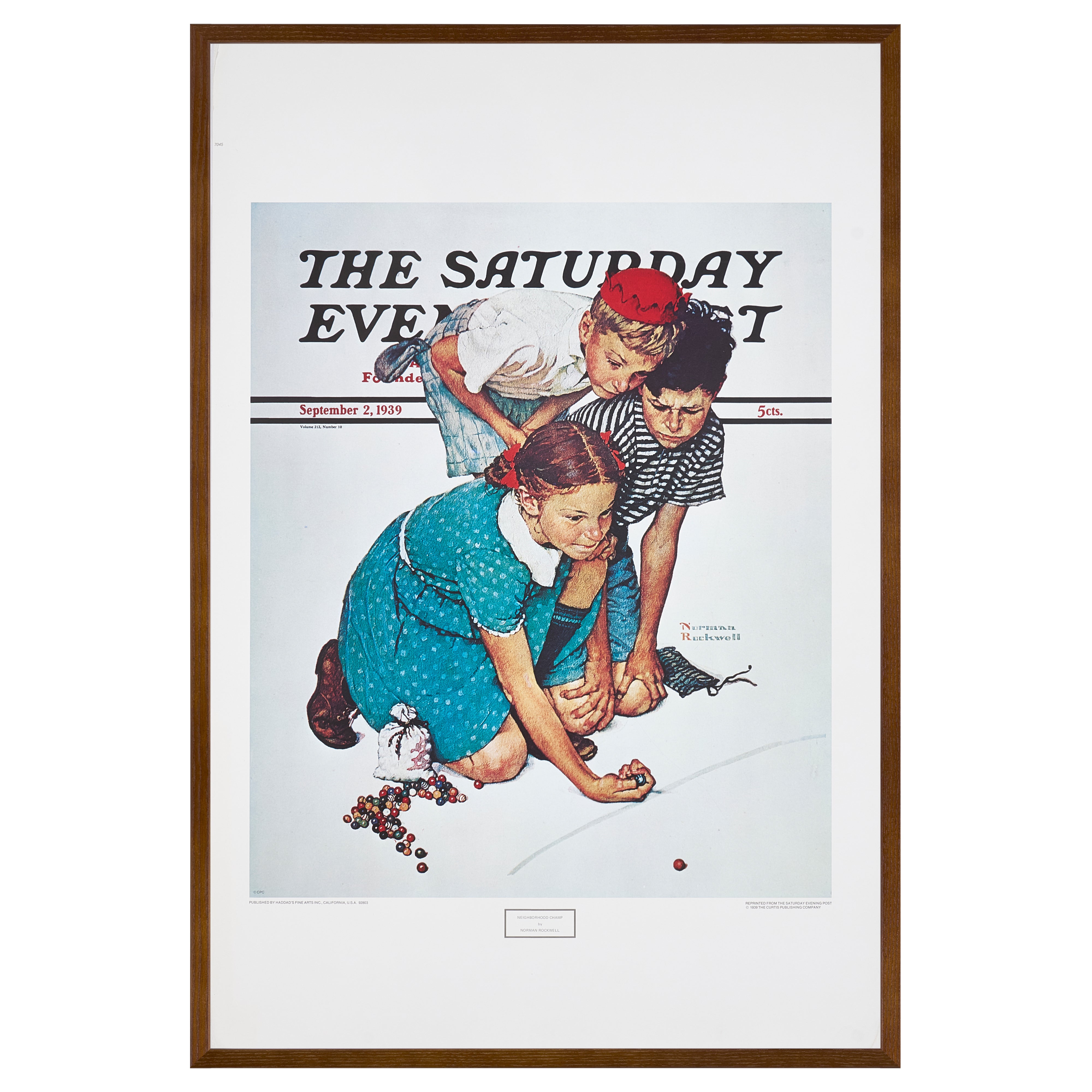 【限定5枚】Neighborhood Champ 1939 - CURTIS PUBLISHING 1982 / ノーマン・ロックウェル