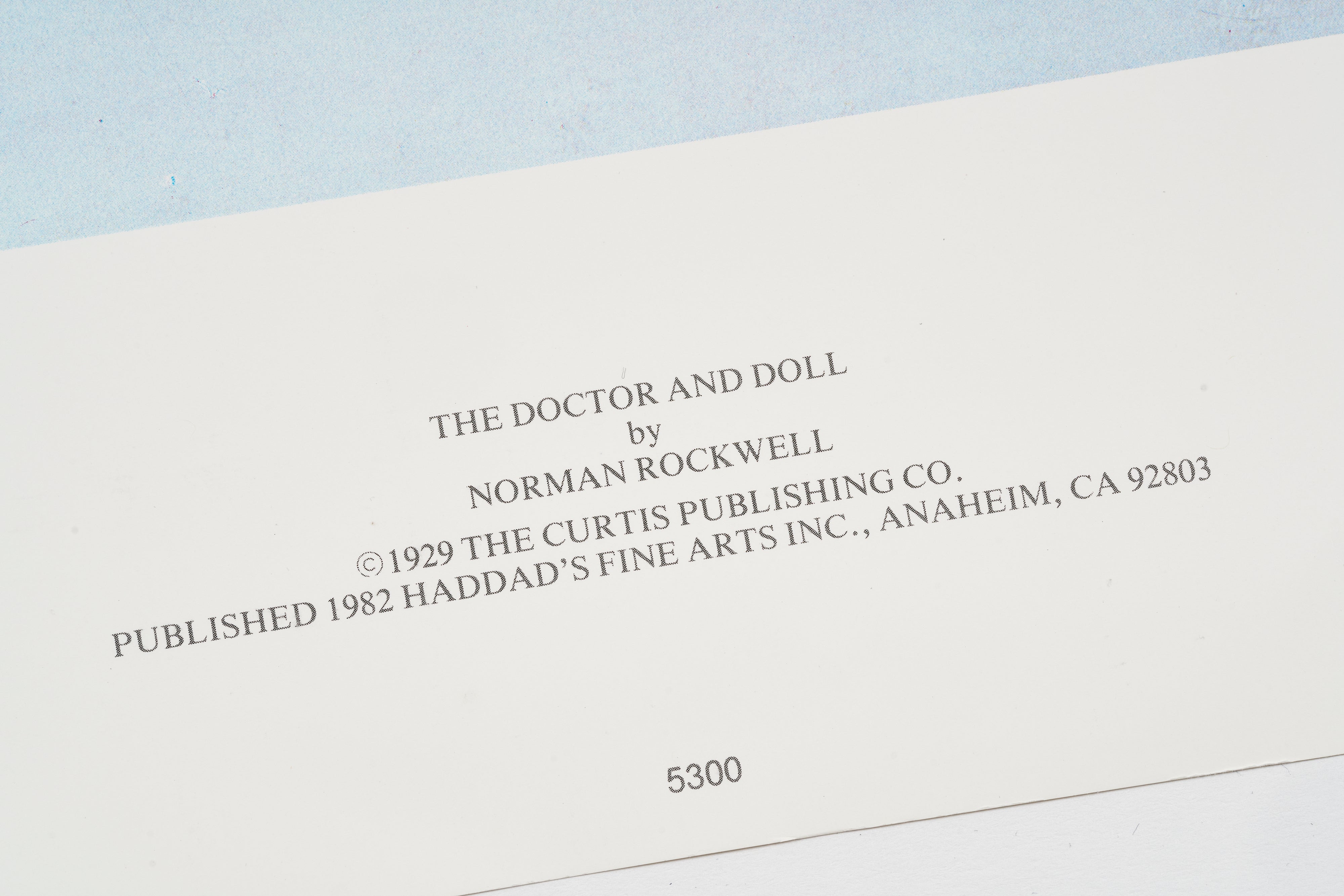 完売【限定10枚】The Doctor and Doll 1929 - CURTIS PUBLISHING 1982 / ノーマン・ロックウェル