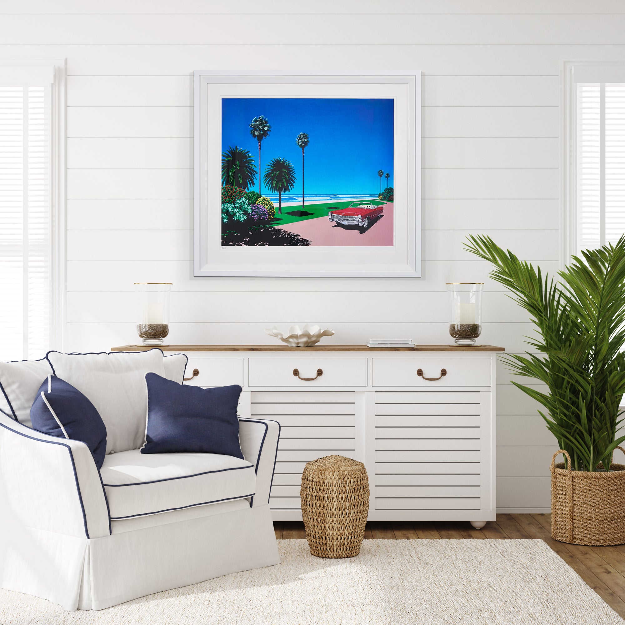 完売【購入特典付】Chasing Rays, Jazzy Bays 版画額装品 直筆サイン入り / 永井 博 <限定エディション数:80枚>