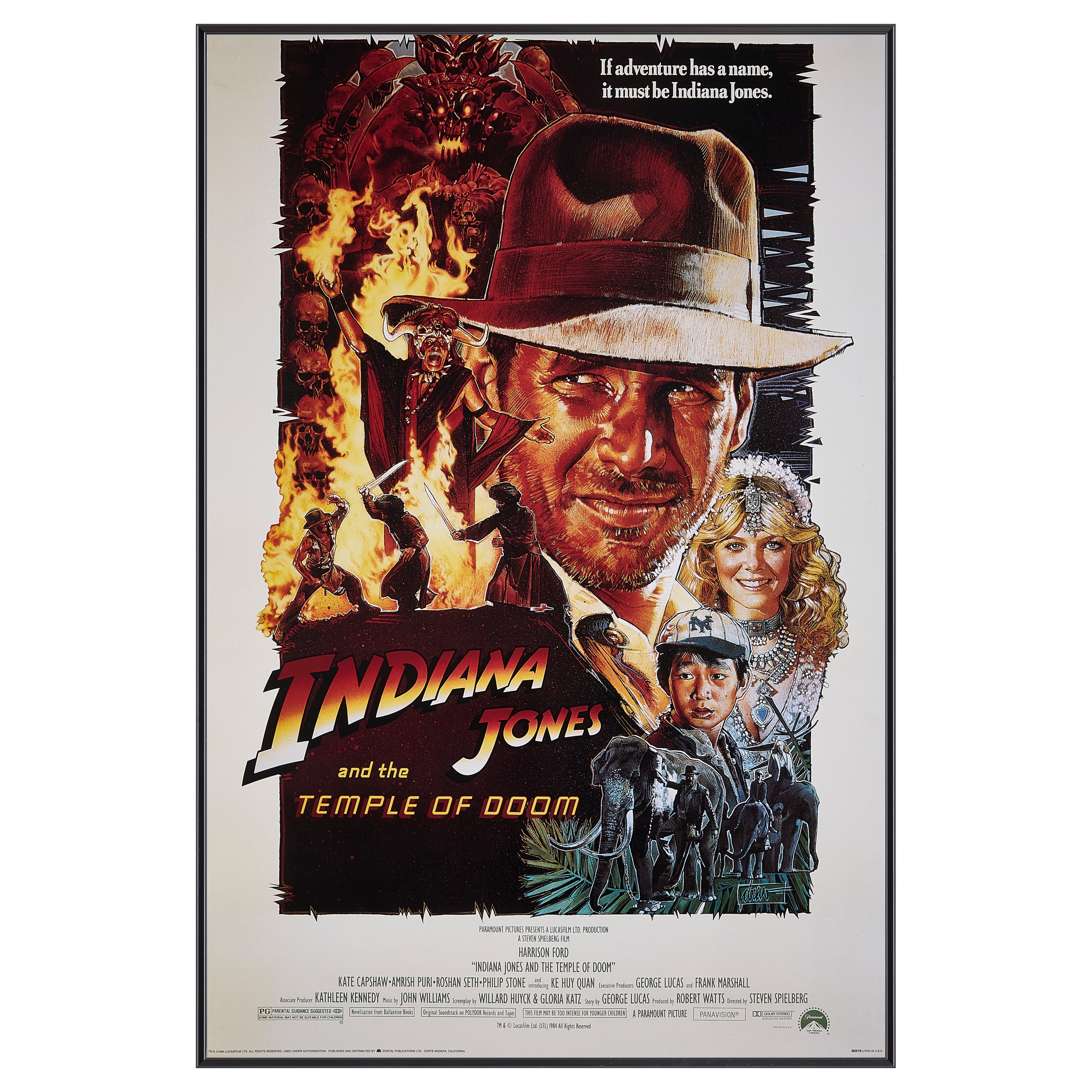 【限定5枚】INDIANA JONES and the TEMPLE OF DOOM (インディ・ジョーンズ 魔宮の伝説) 1984 / 映画ポスター