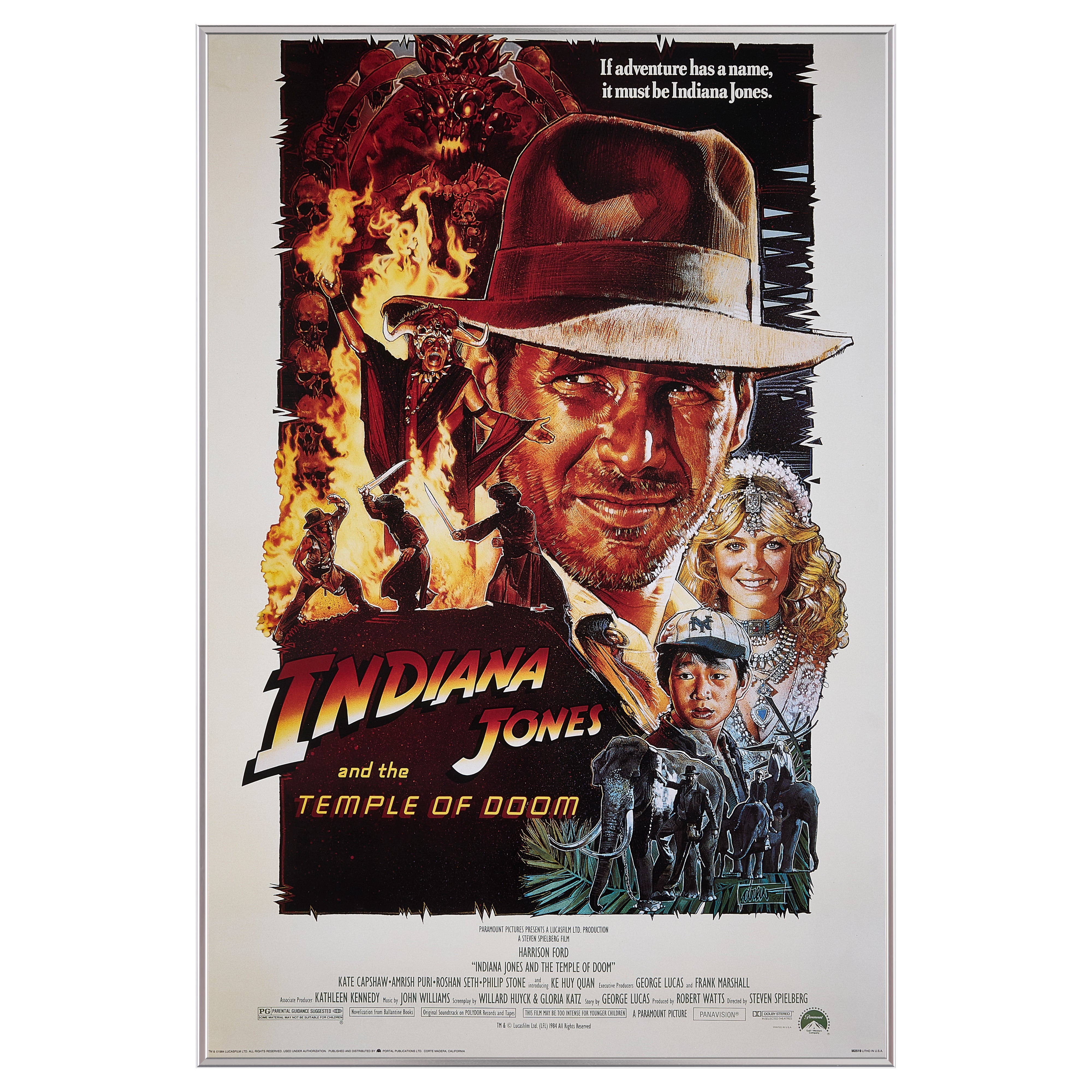 【限定5枚】INDIANA JONES and the TEMPLE OF DOOM (インディ・ジョーンズ 魔宮の伝説) 1984 / 映画ポスター