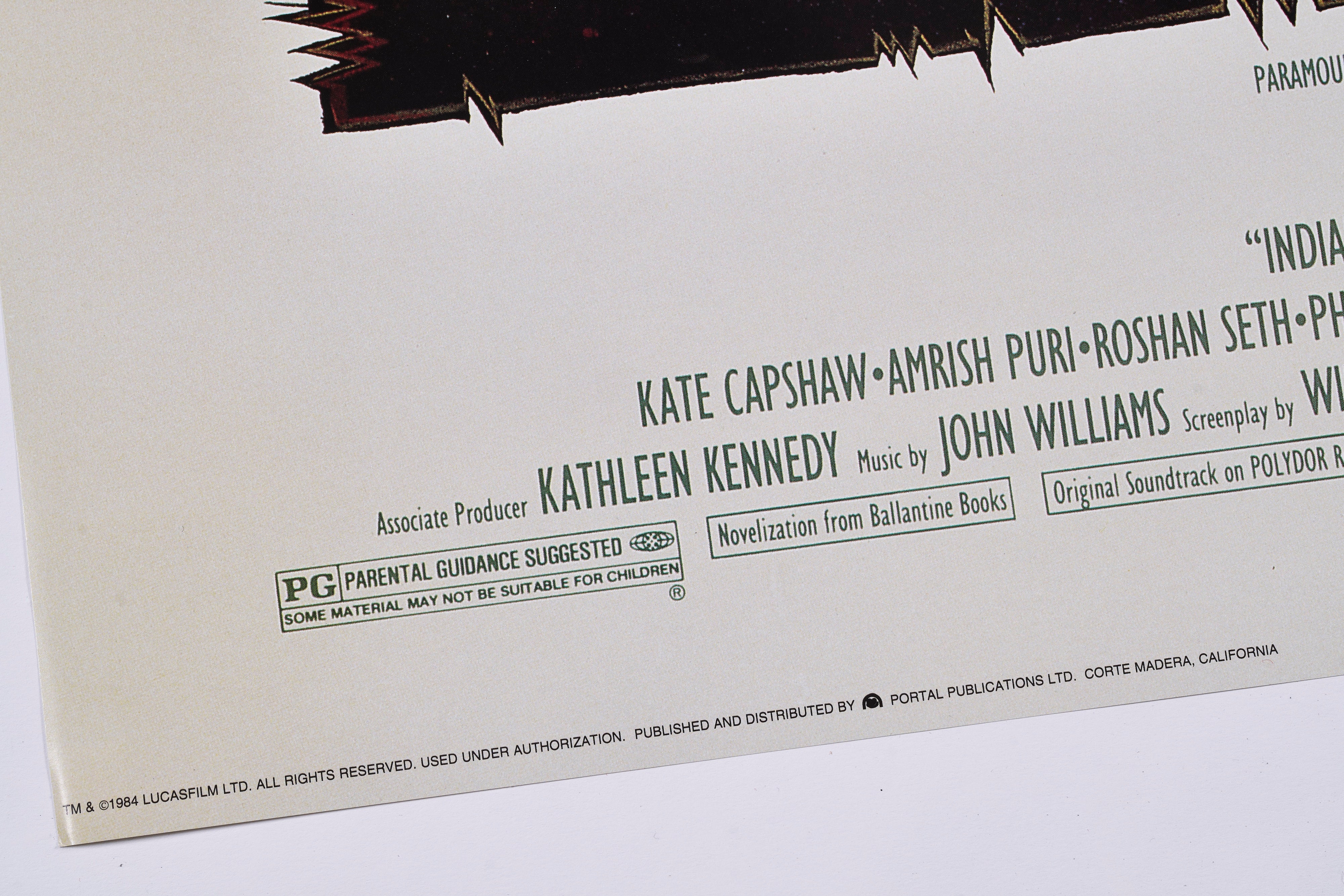 【限定5枚】INDIANA JONES and the TEMPLE OF DOOM (インディ・ジョーンズ 魔宮の伝説) 1984 / 映画ポスター