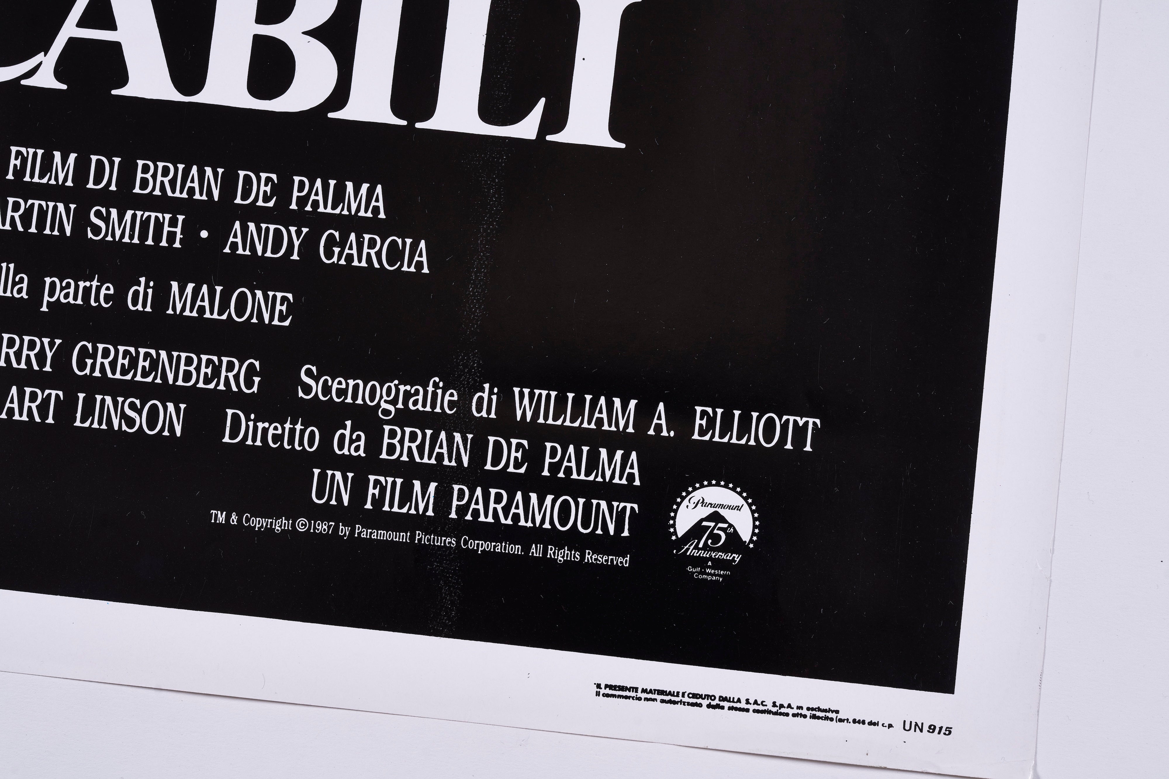 再入荷【限定3枚】THE UNTOUCHABLES (アンタッチャブル) 1987 / 映画ポスター