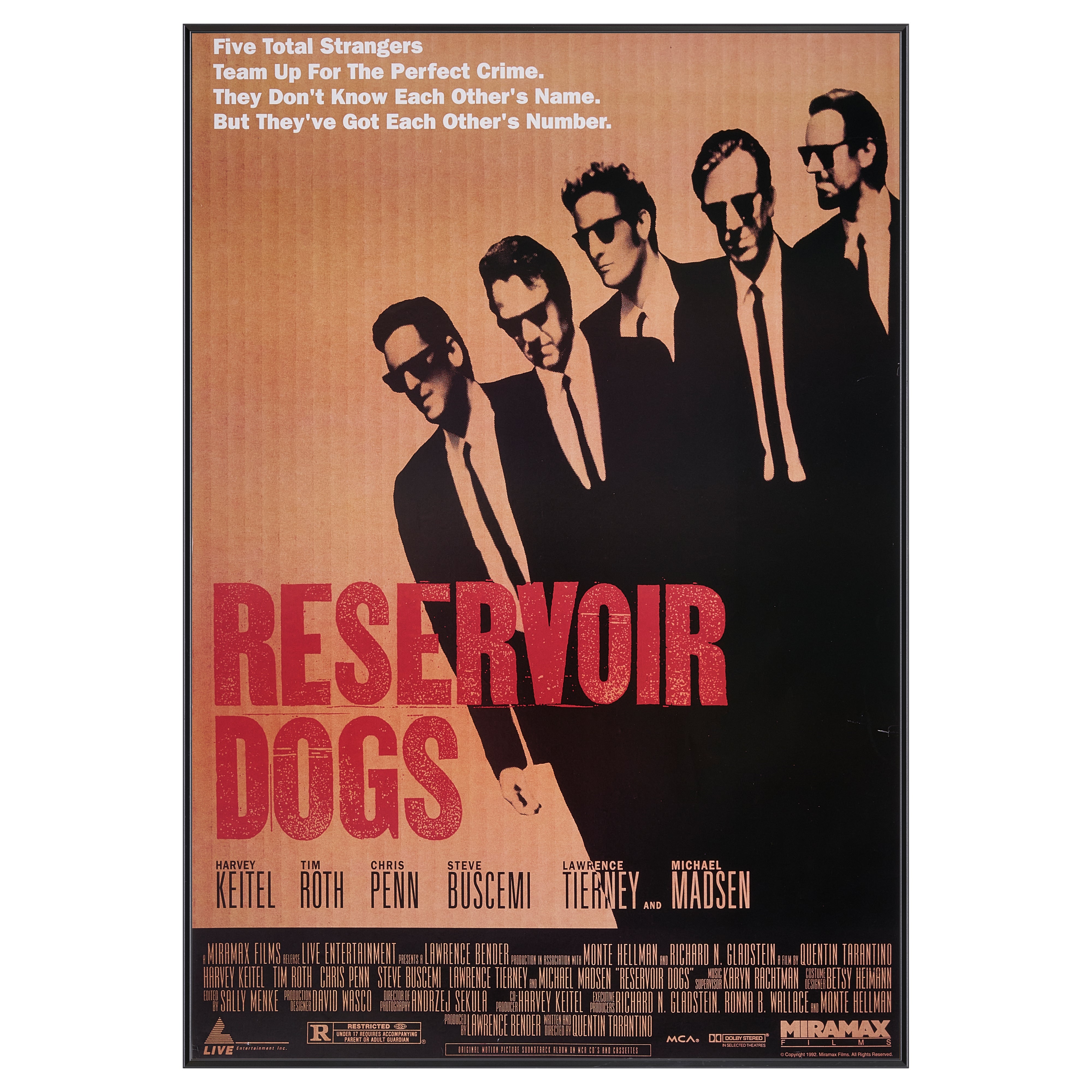 完売【限定10枚】RESERVOIR DOGS(レザボア・ドッグス)1992(Vertical)/ 映画ポスター