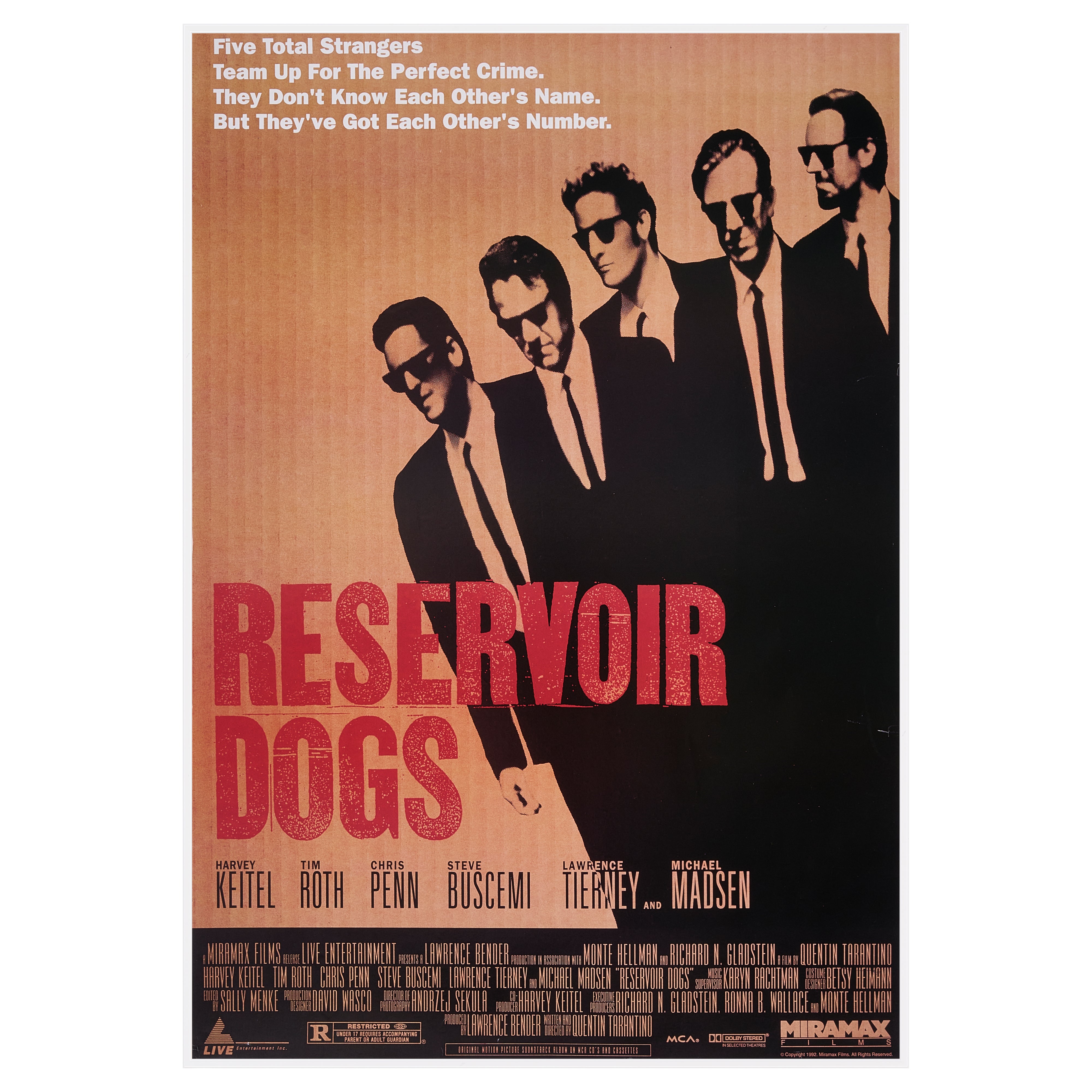 完売【限定10枚】RESERVOIR DOGS(レザボア・ドッグス)1992(Vertical)/ 映画ポスター