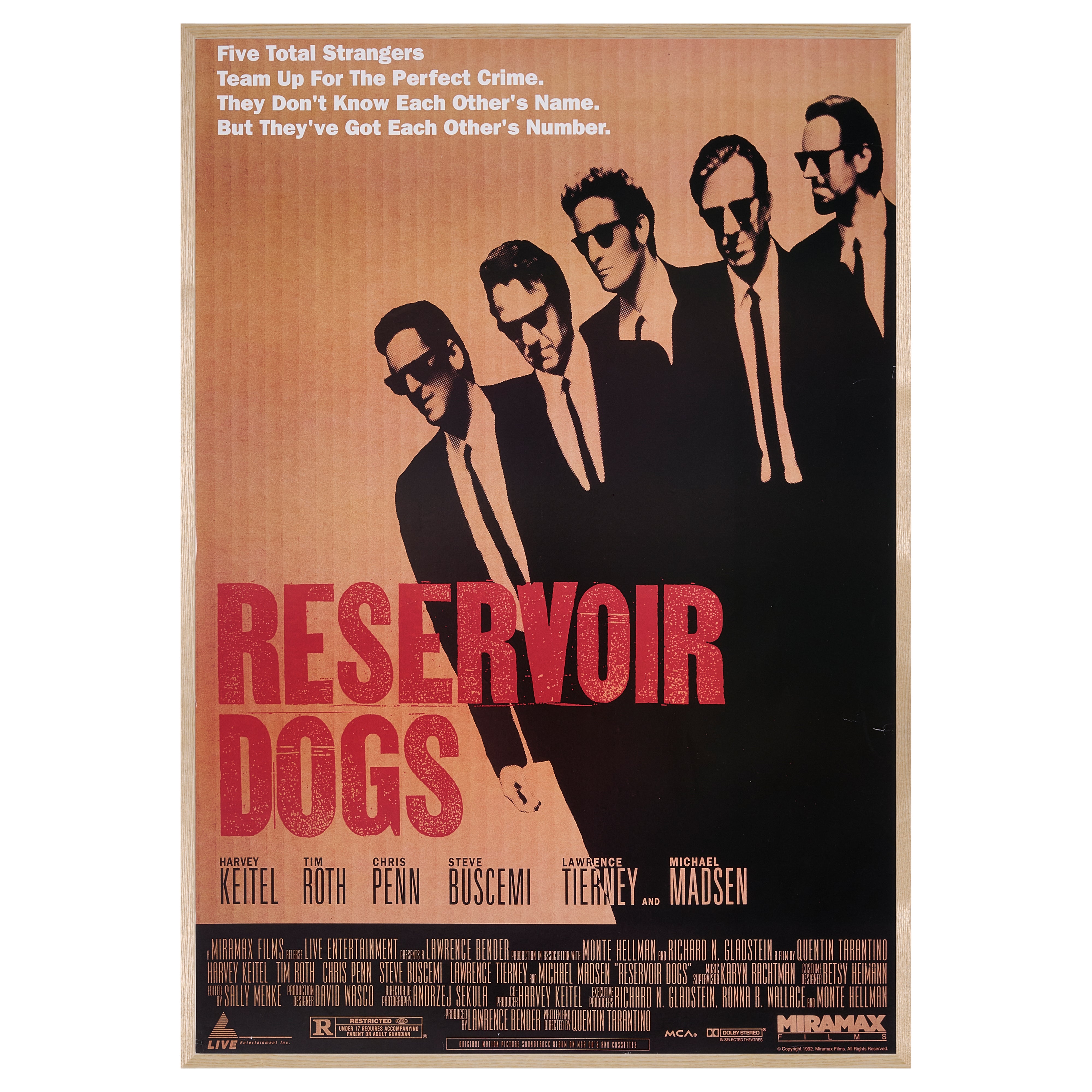 完売【限定10枚】RESERVOIR DOGS(レザボア・ドッグス)1992(Vertical)/ 映画ポスター