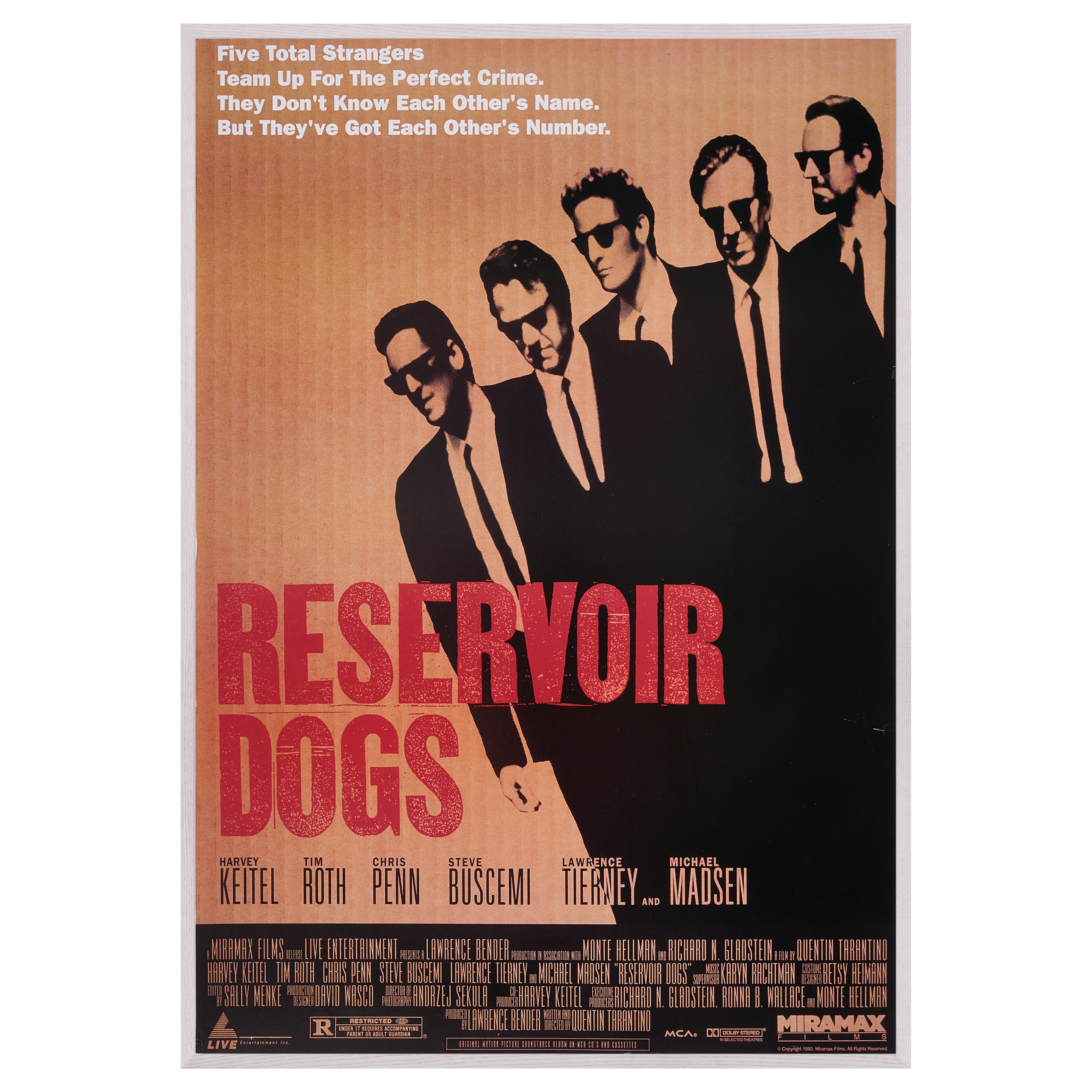 完売【限定10枚】RESERVOIR DOGS(レザボア・ドッグス)1992(Vertical)/ 映画ポスター