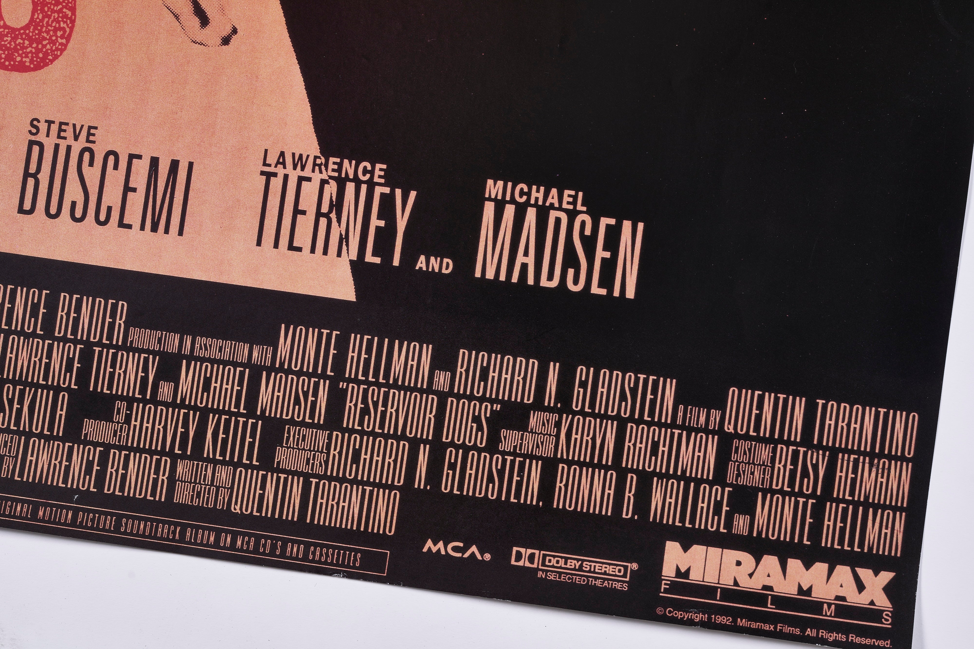 完売【限定10枚】RESERVOIR DOGS(レザボア・ドッグス)1992(Vertical)/ 映画ポスター