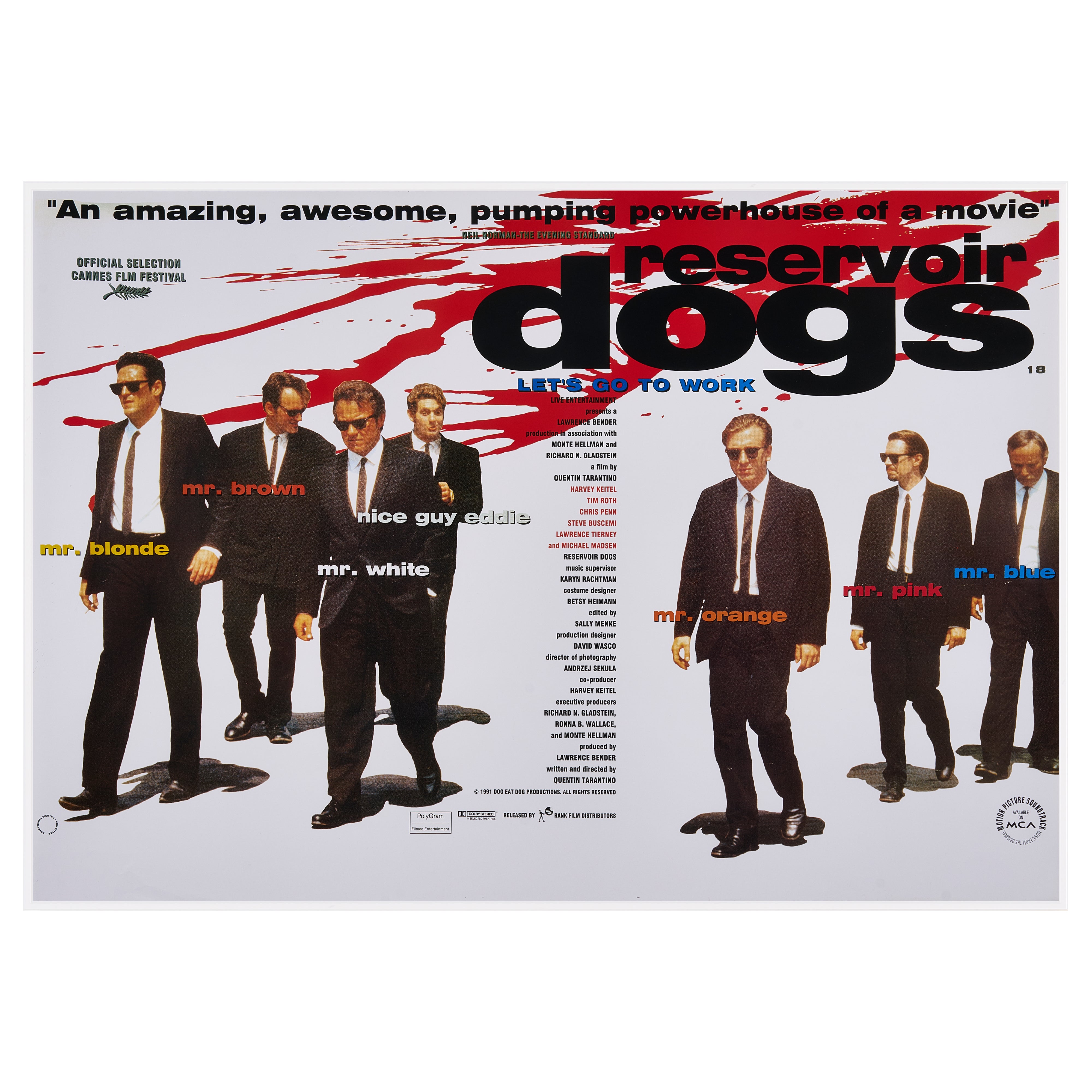【限定10枚】RESERVOIR DOGS(レザボア・ドッグス)1991(Horizontal)/ 映画ポスター