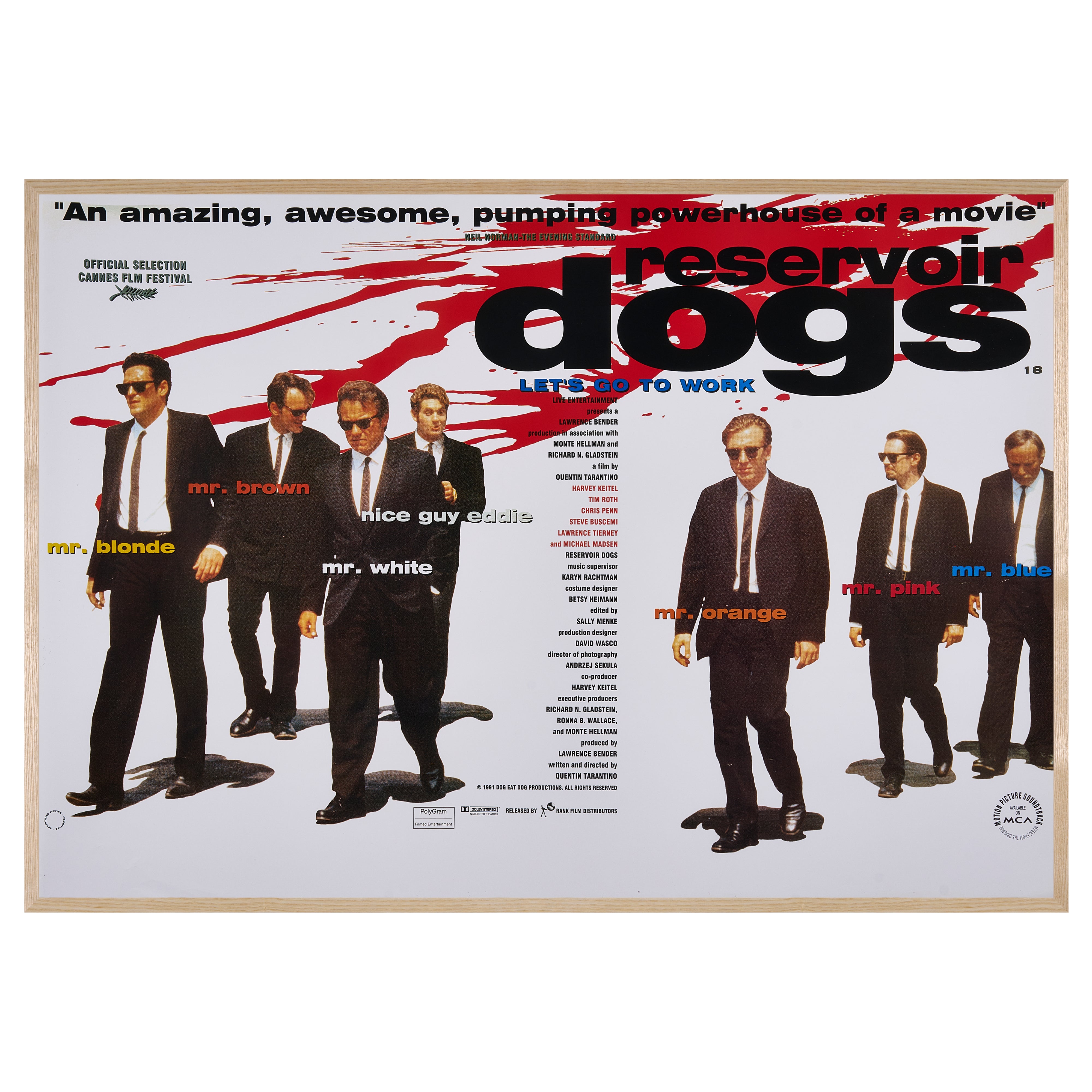 【限定10枚】RESERVOIR DOGS(レザボア・ドッグス)1991(Horizontal)/ 映画ポスター