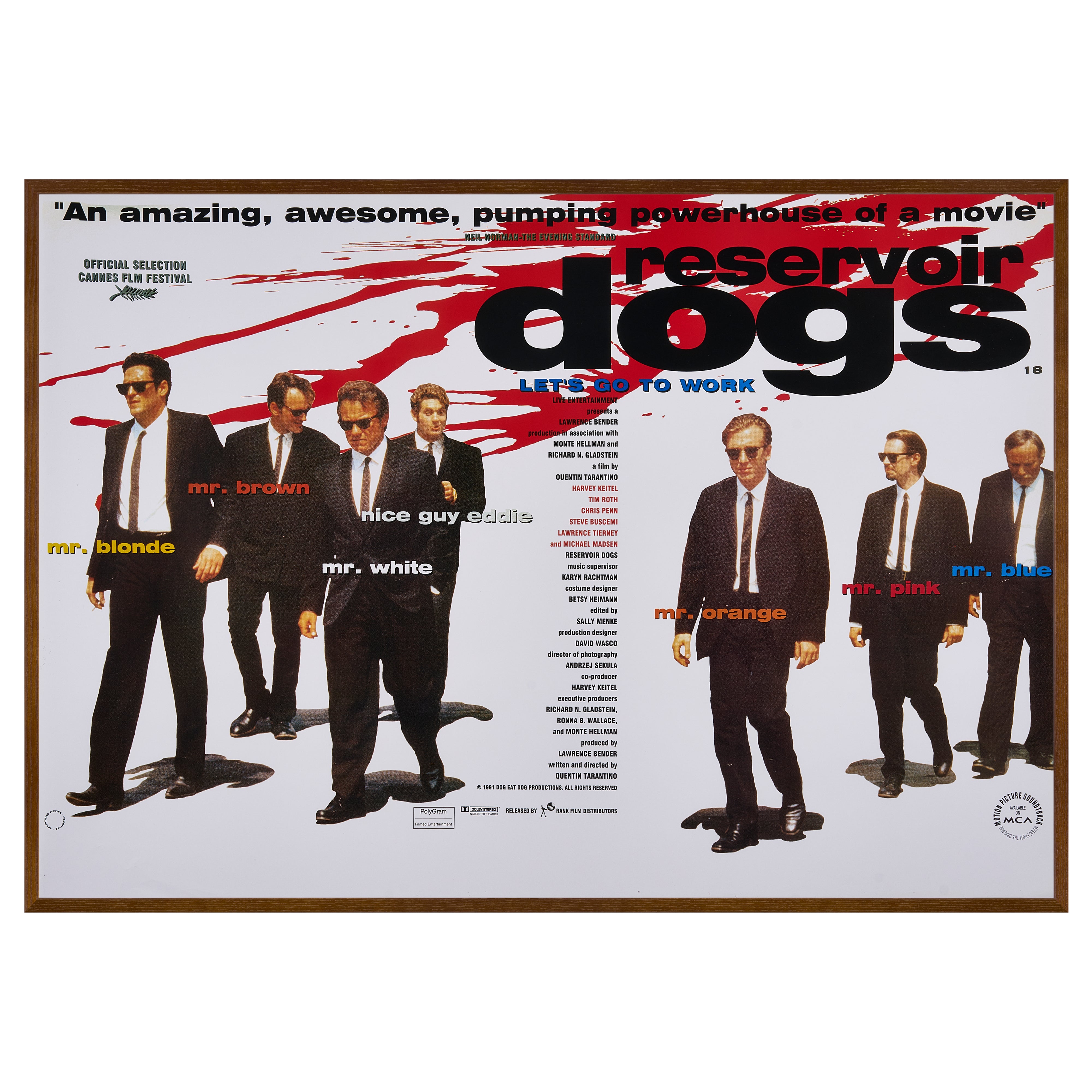 【限定10枚】RESERVOIR DOGS(レザボア・ドッグス)1991(Horizontal)/ 映画ポスター