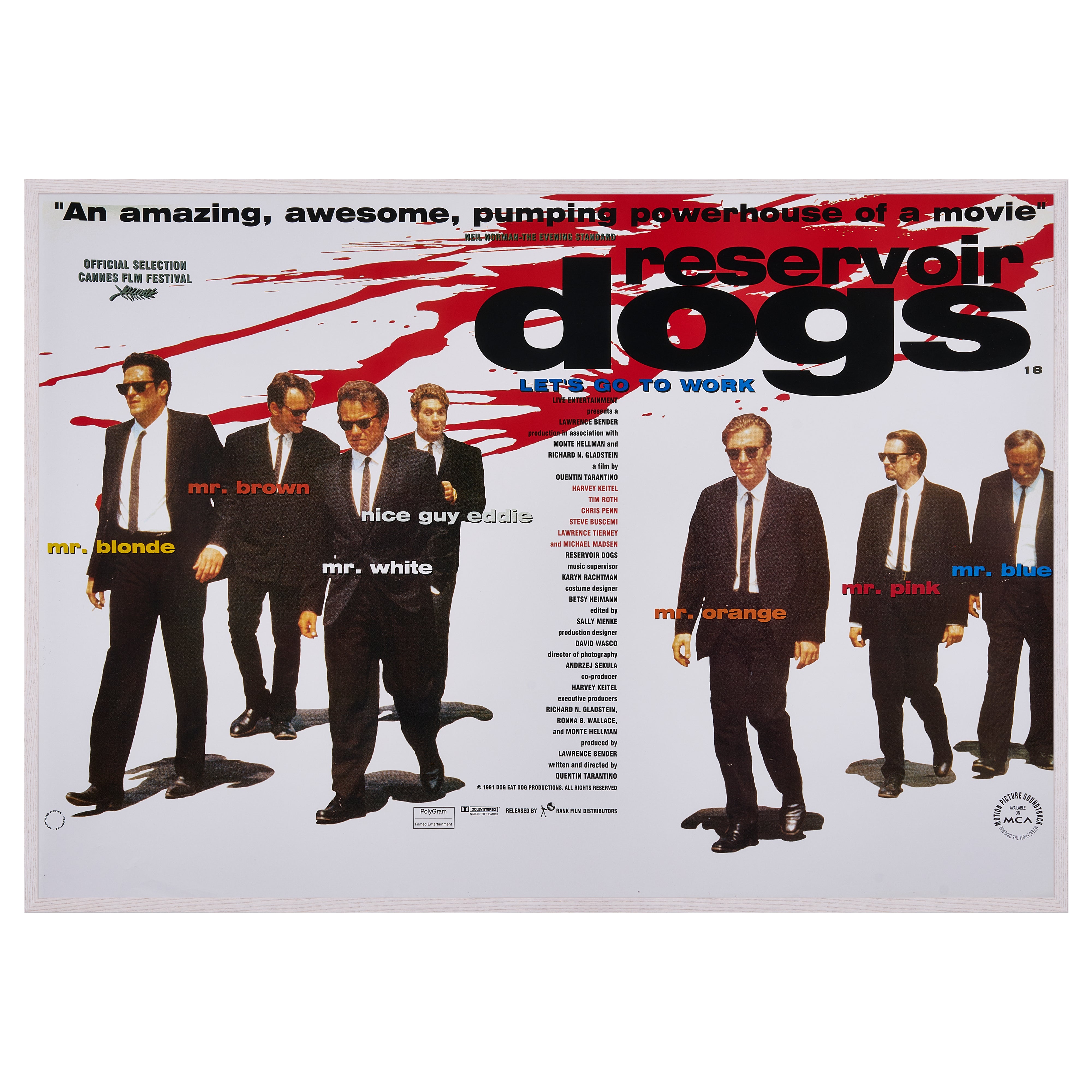 【限定10枚】RESERVOIR DOGS(レザボア・ドッグス)1991(Horizontal)/ 映画ポスター