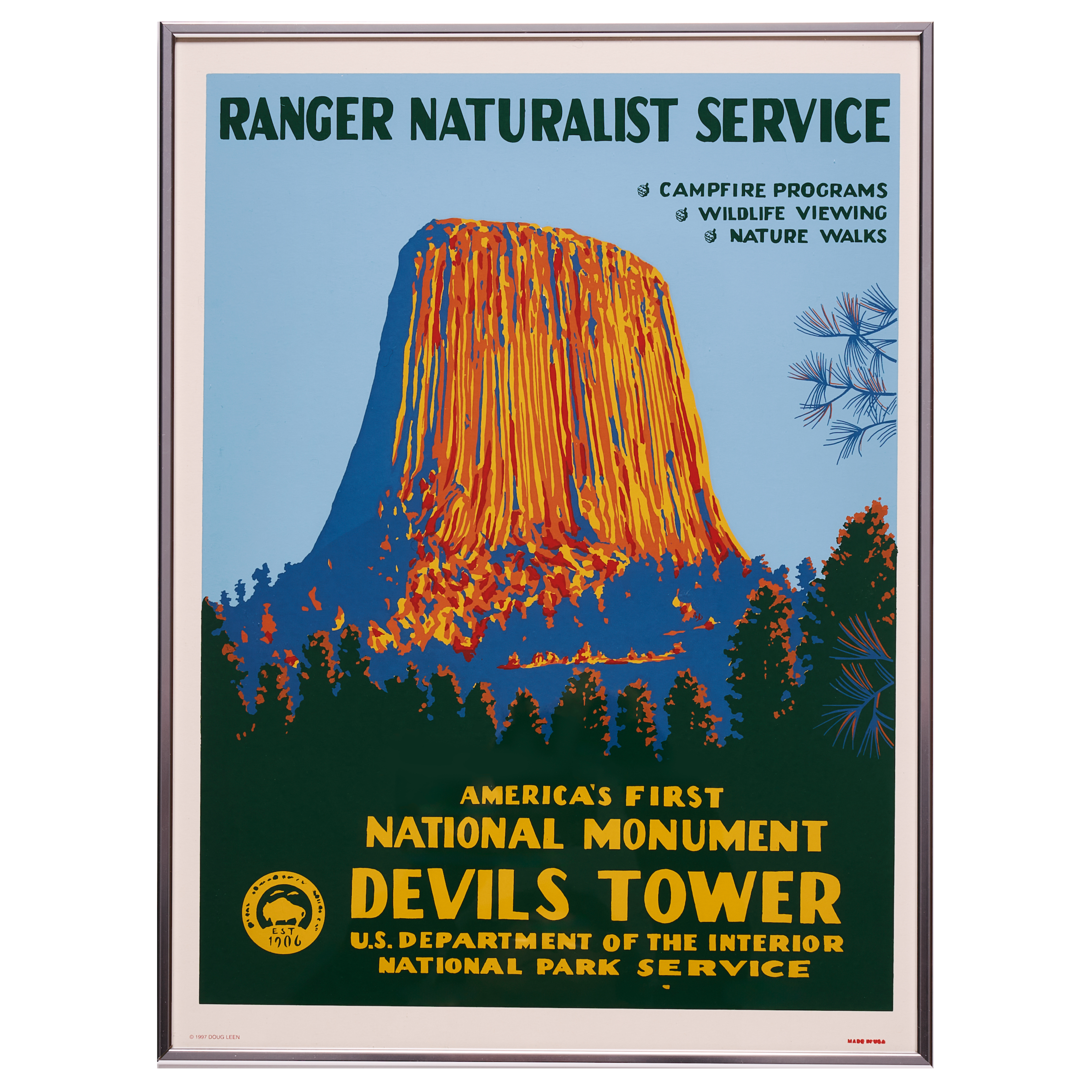 再入荷【限定3枚】デヴィルス・タワー国定公園 / アメリカ国立公園ポスター