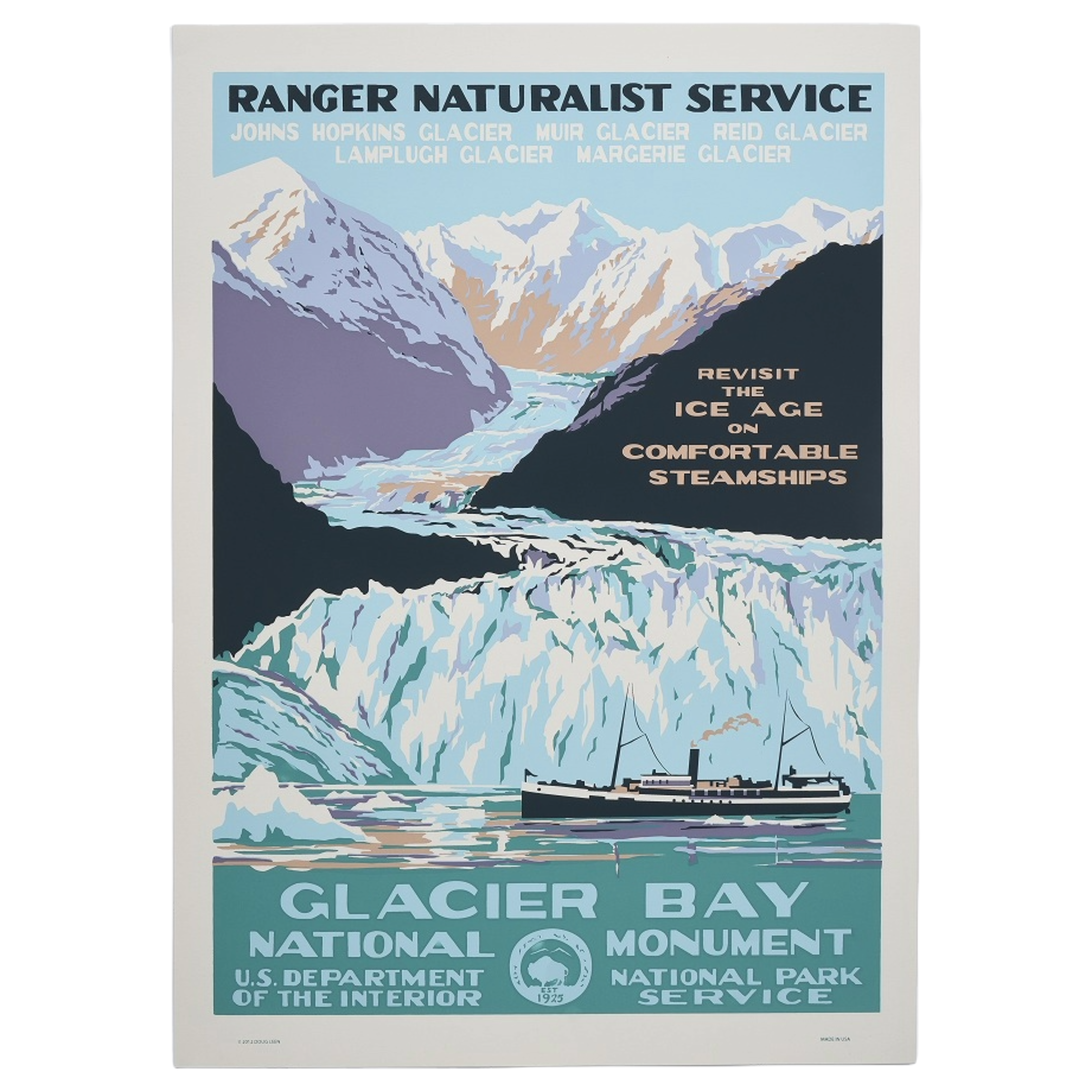 【限定3枚】グレイシャーベイ国立公園 / アメリカ国立公園ポスター