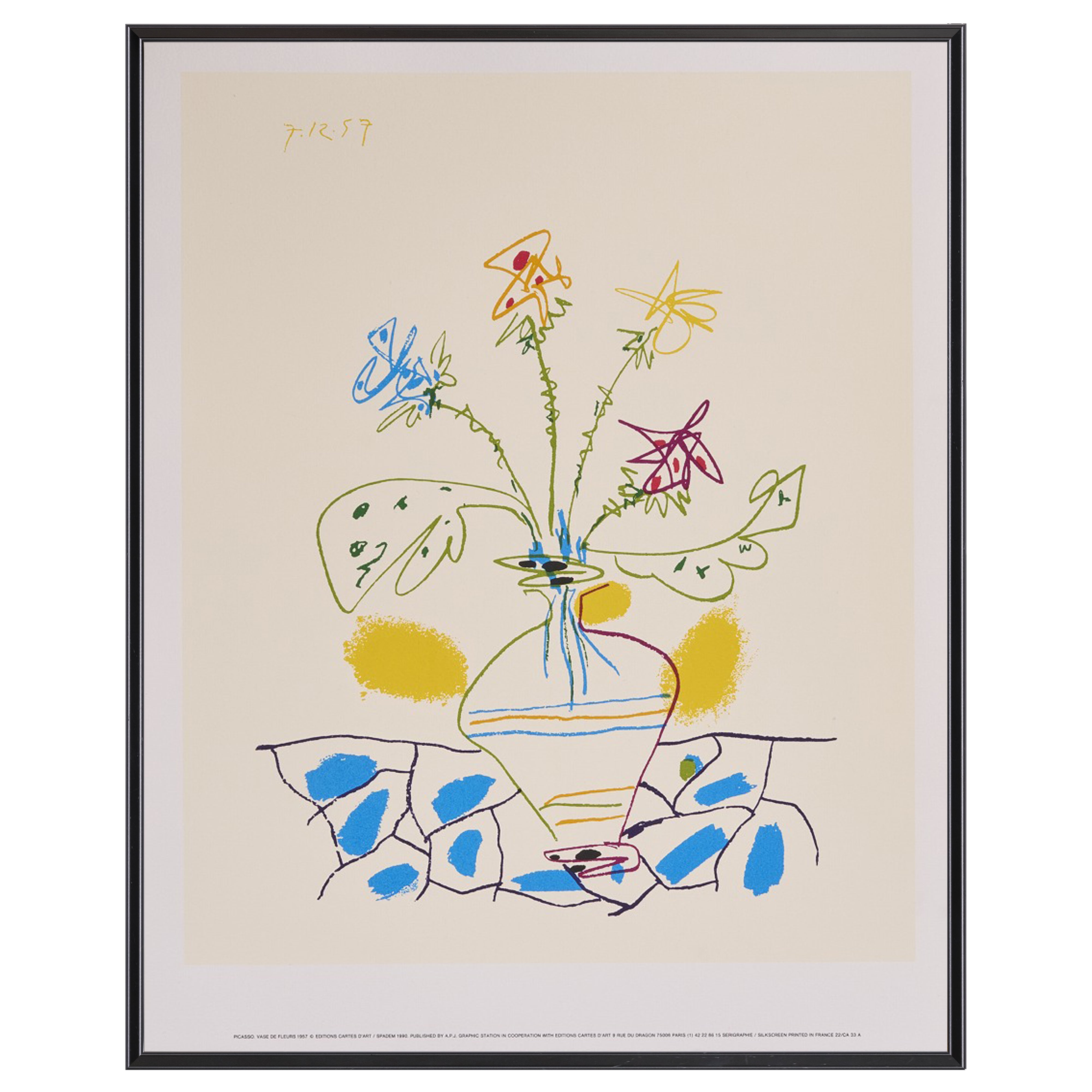 【限定10枚】VASE DE FLEURS 1957 - Editions Cartes D’Art Paris 1990 / パブロ・ピカソ