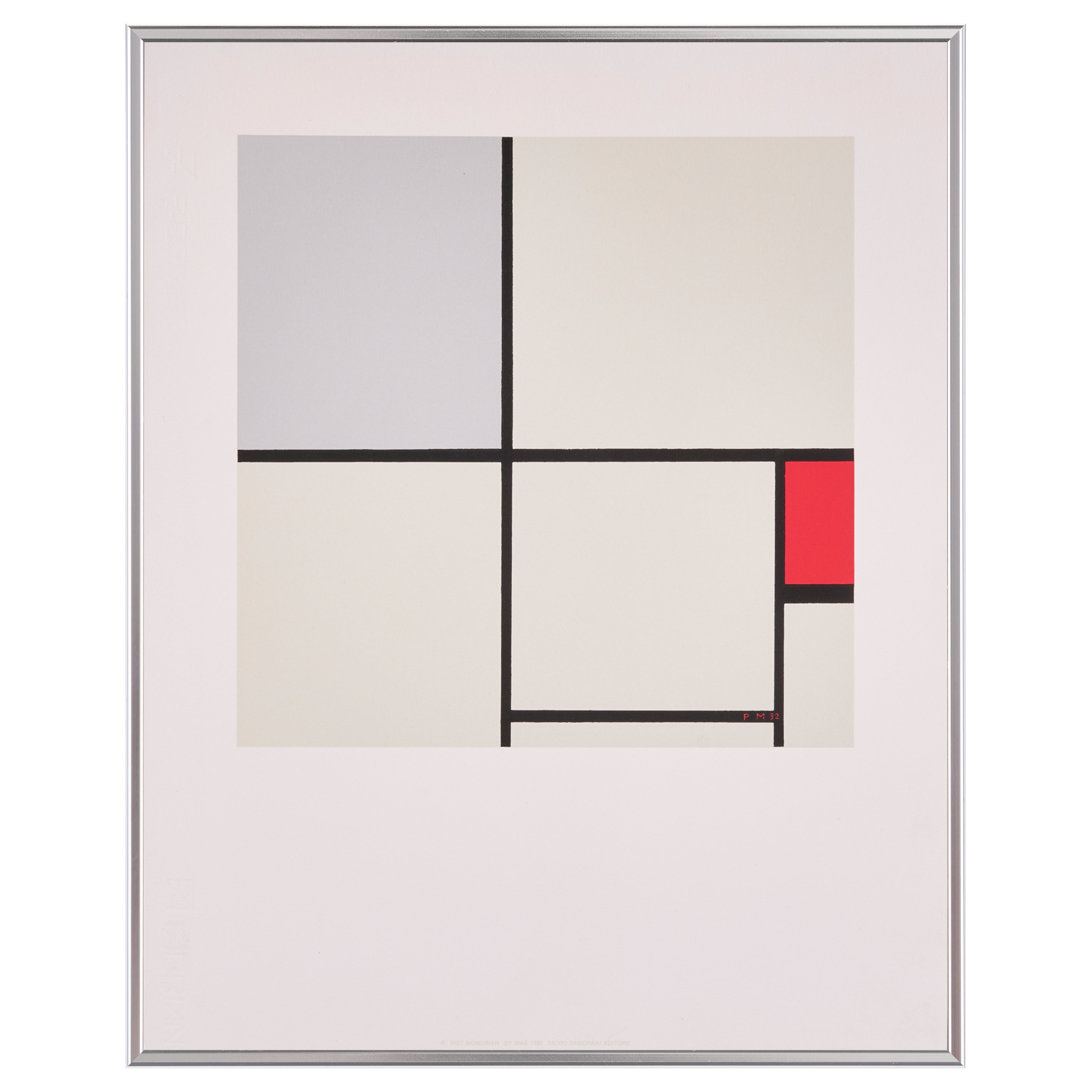 【限定30枚】Composition with Red and Grey 1932 - Printed in 1990 / ピート・モンドリアン