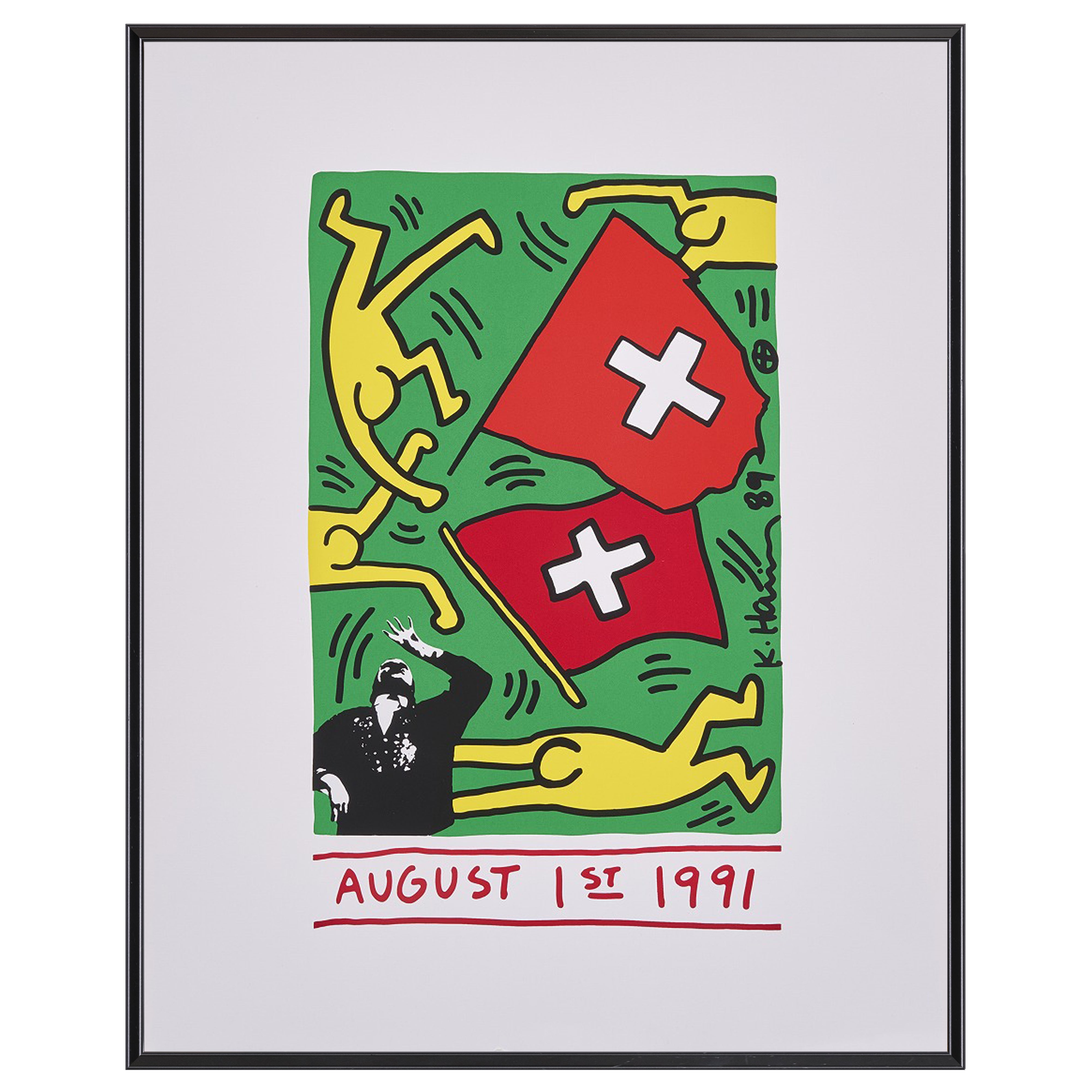 【限定10枚】AUGUST 1st 1991 (Switzerland 700 Years) 1989 - printed in 1991 / キース・へリング